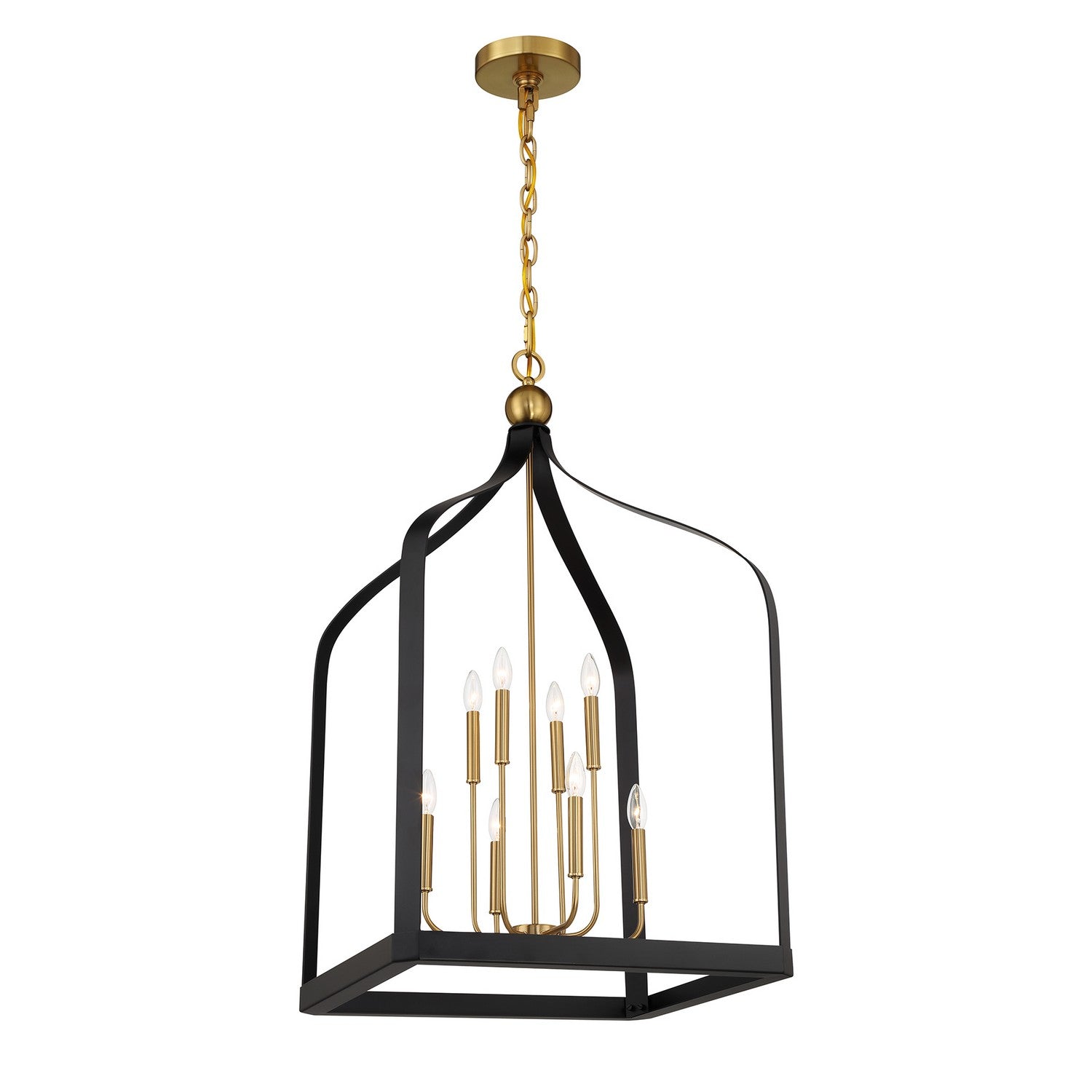 Savoy House - 7-7800-8-143 - Eight Light Pendant - Sheffield - Matte Black with Warm Brass