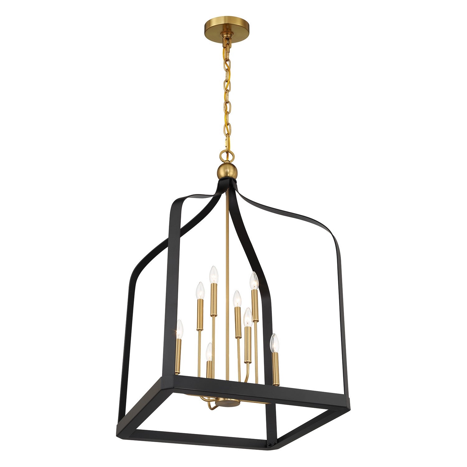 Savoy House - 7-7800-8-143 - Eight Light Pendant - Sheffield - Matte Black with Warm Brass