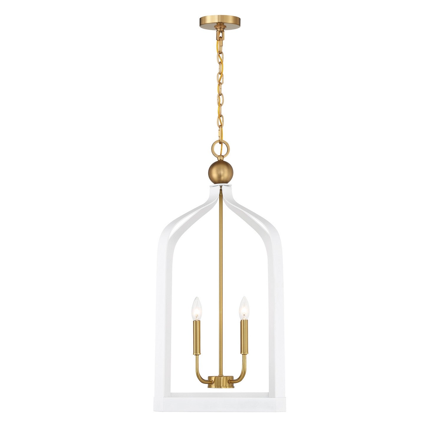 Savoy House - 7-7802-4-142 - Four Light Pendant - Sheffield - White with Warm Brass