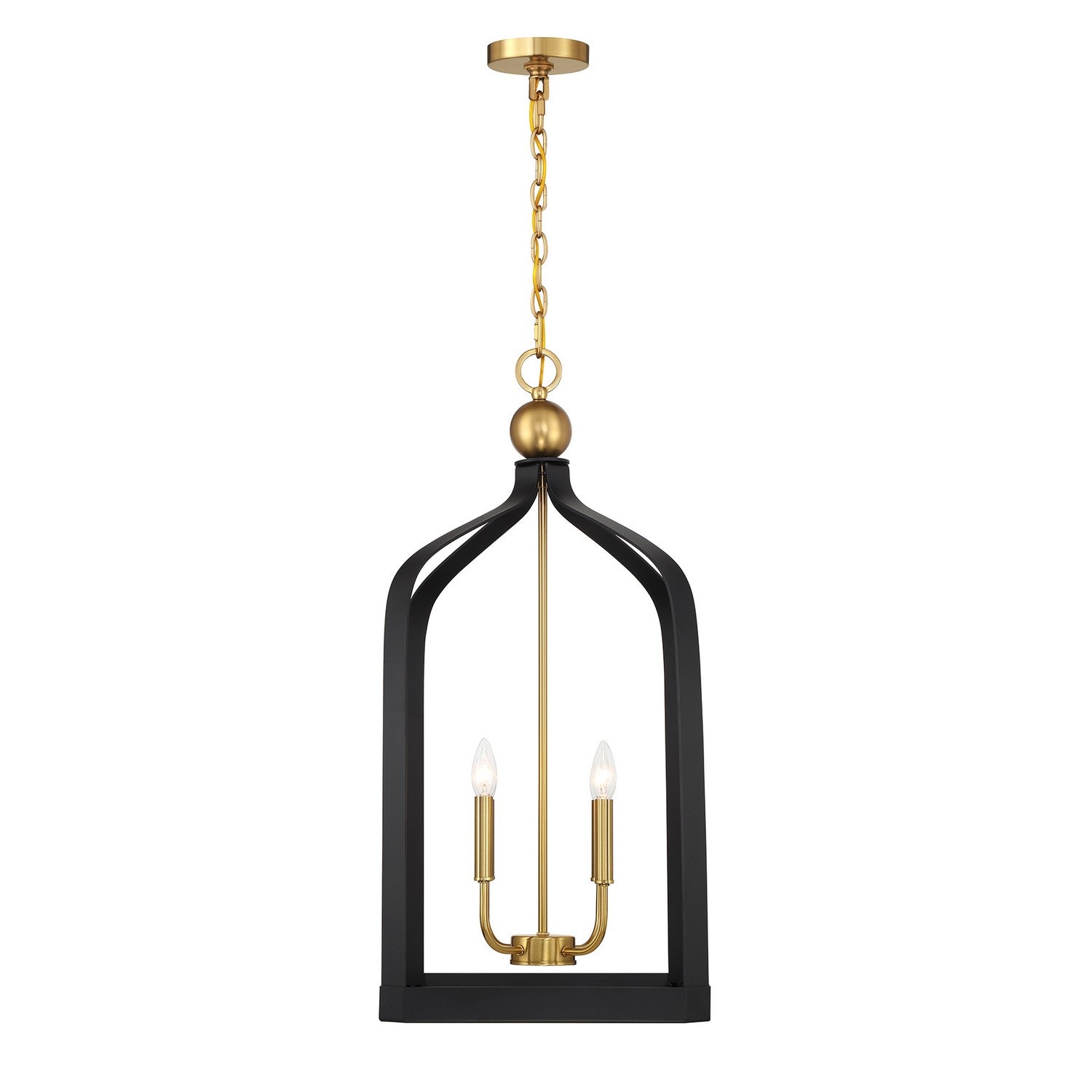 Savoy House - 7-7802-4-143 - Four Light Pendant - Sheffield - Matte Black with Warm Brass