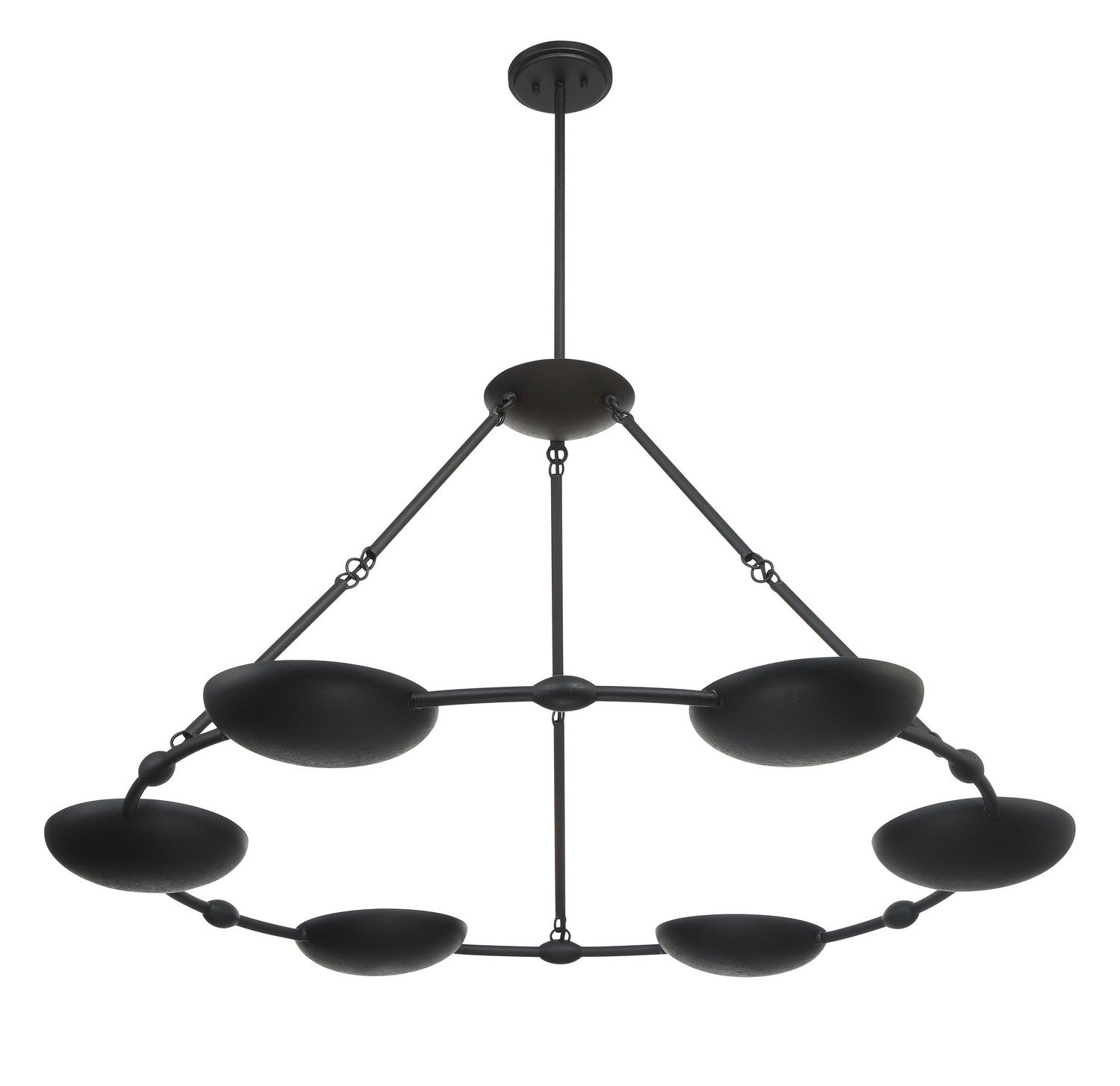 George Kovacs - P1316-076 - Six Light Chandelier - Undertas - Textured Black