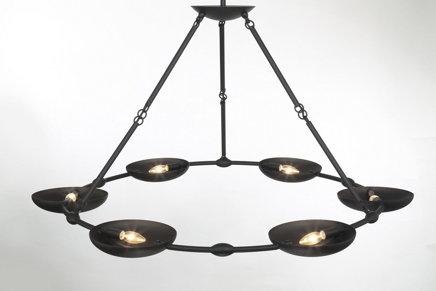 George Kovacs - P1316-076 - Six Light Chandelier - Undertas - Textured Black