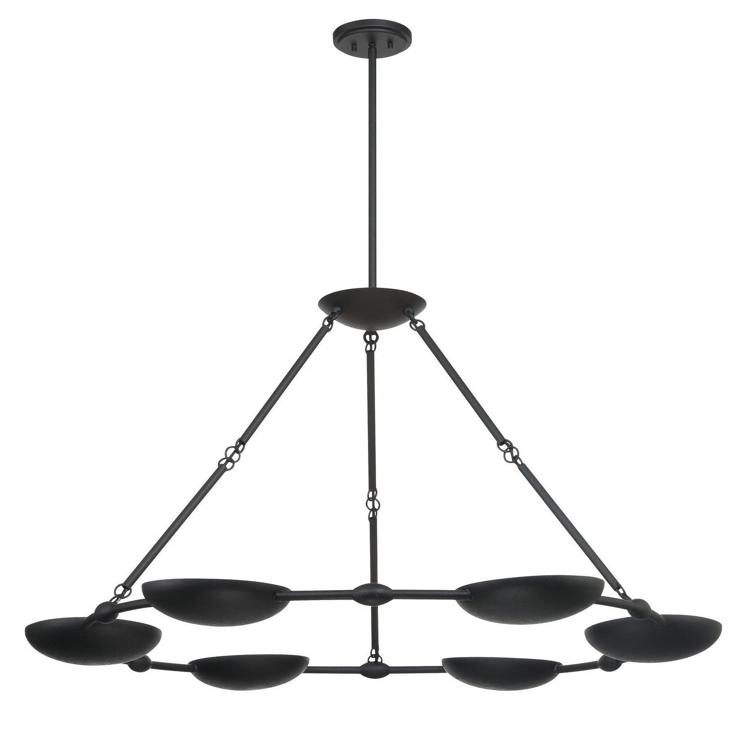 George Kovacs - P1316-076 - Six Light Chandelier - Undertas - Textured Black