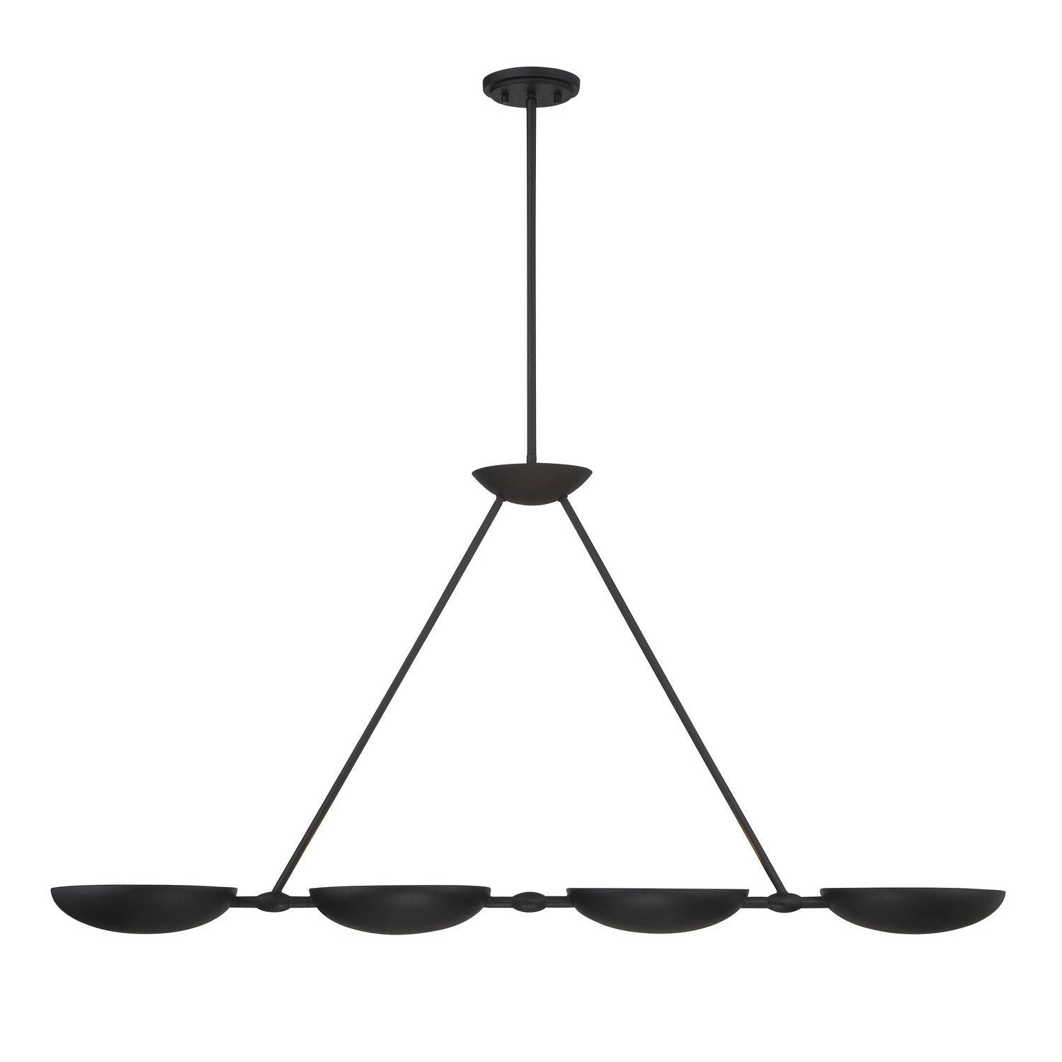 George Kovacs - P1318-076 - Four Light Island Pendant - Undertas - Textured Black