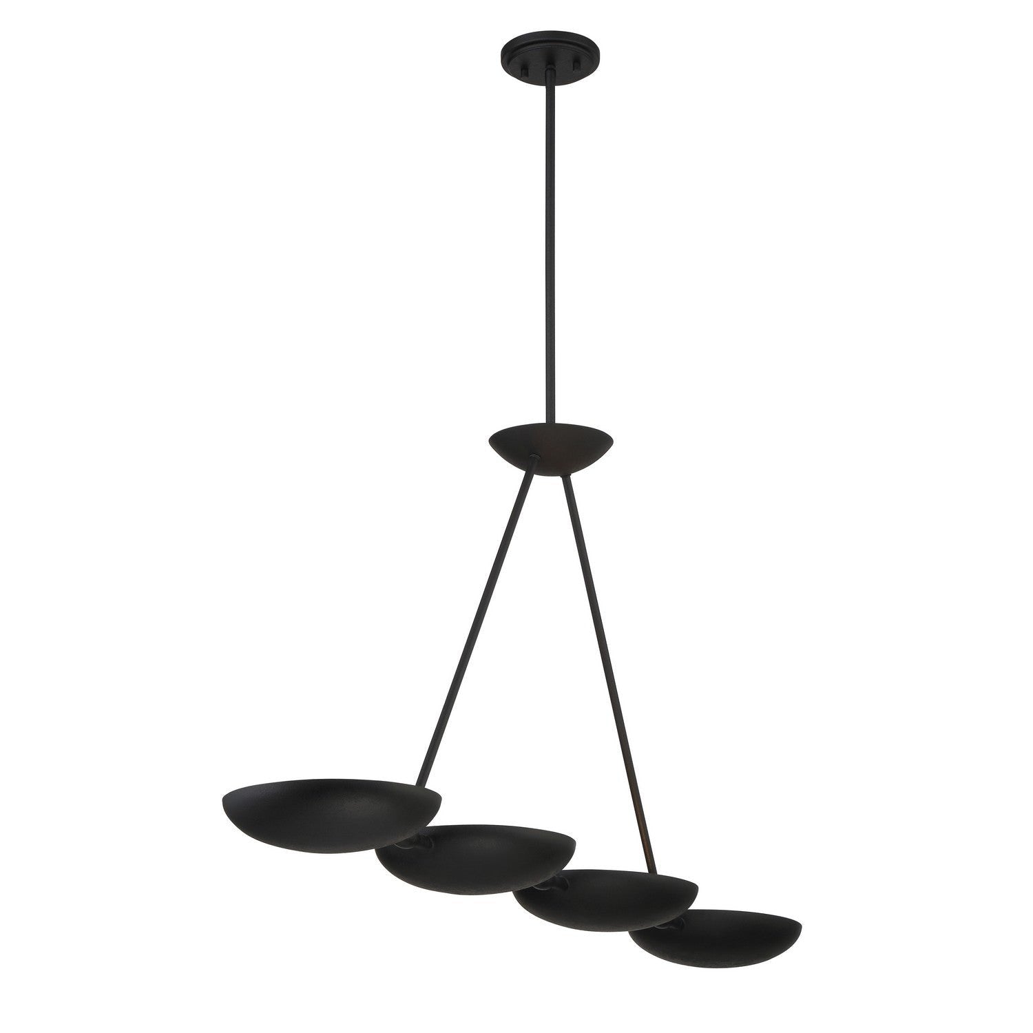 George Kovacs - P1318-076 - Four Light Island Pendant - Undertas - Textured Black