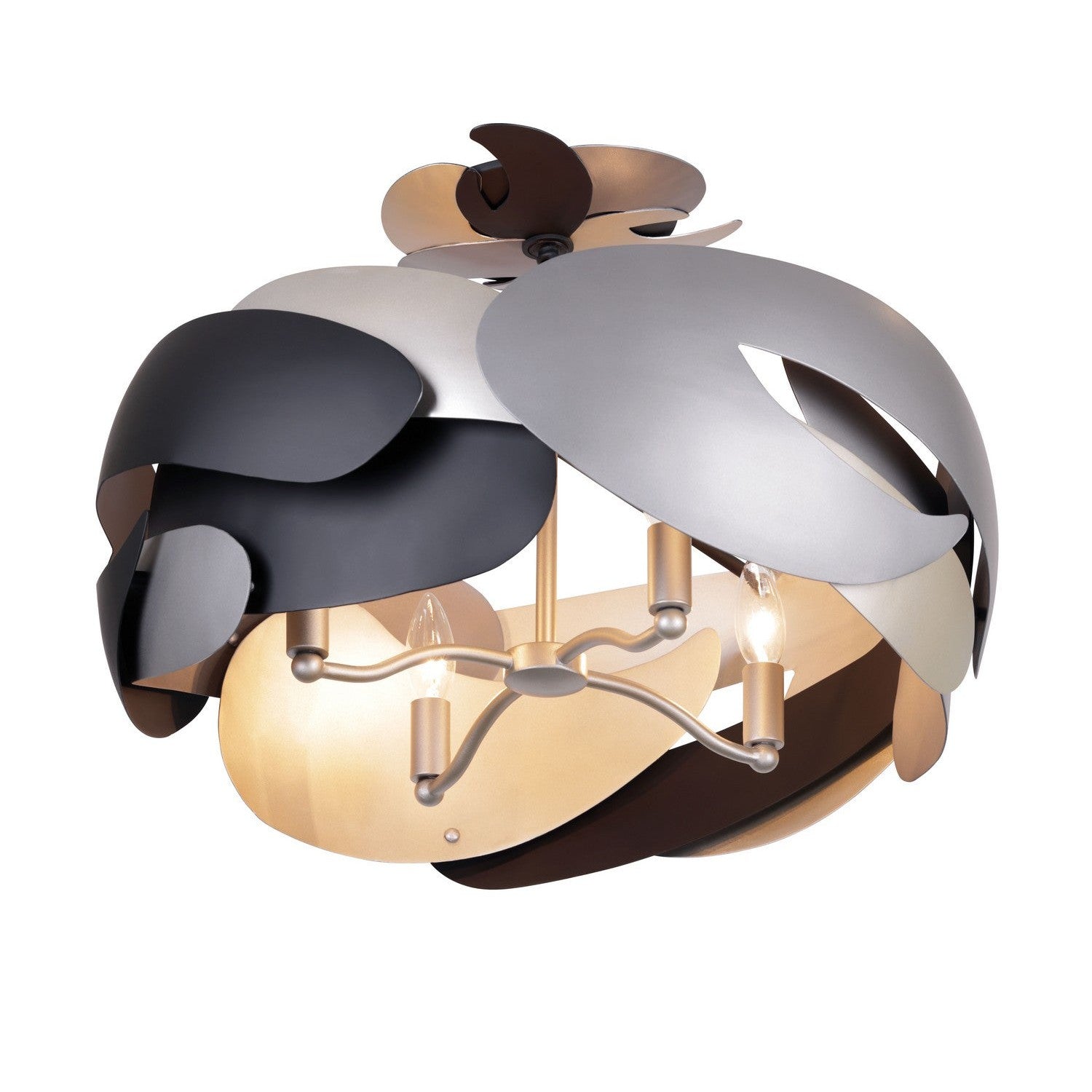 George Kovacs - P1333-780 - Four Light Semi Flush Mount - Metalo Misto - Coal With Atlas And Midnight S