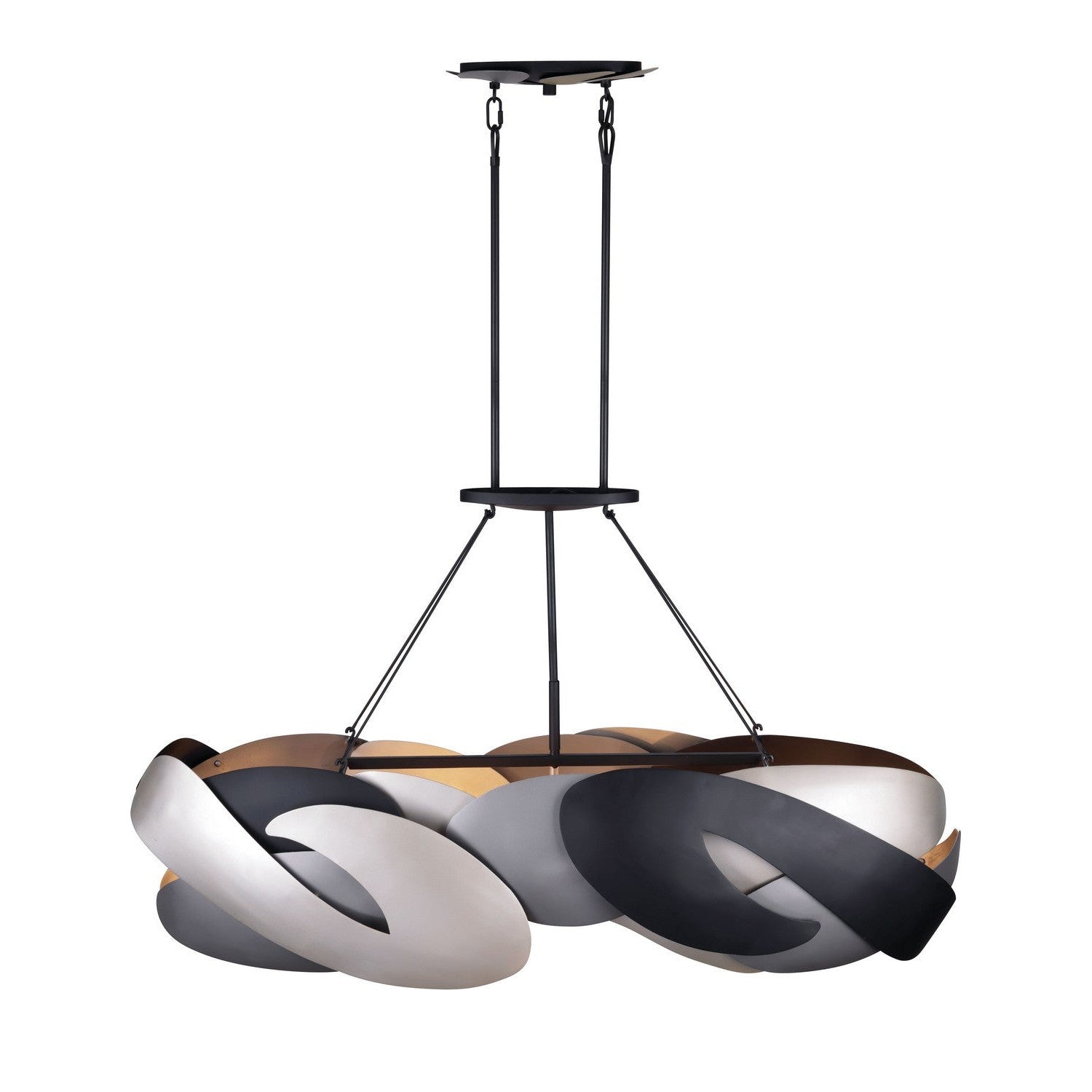 George Kovacs - P1335-780 - Six Light Island Pendant - Metalo Misto - Coal With Atlas And Midnight S