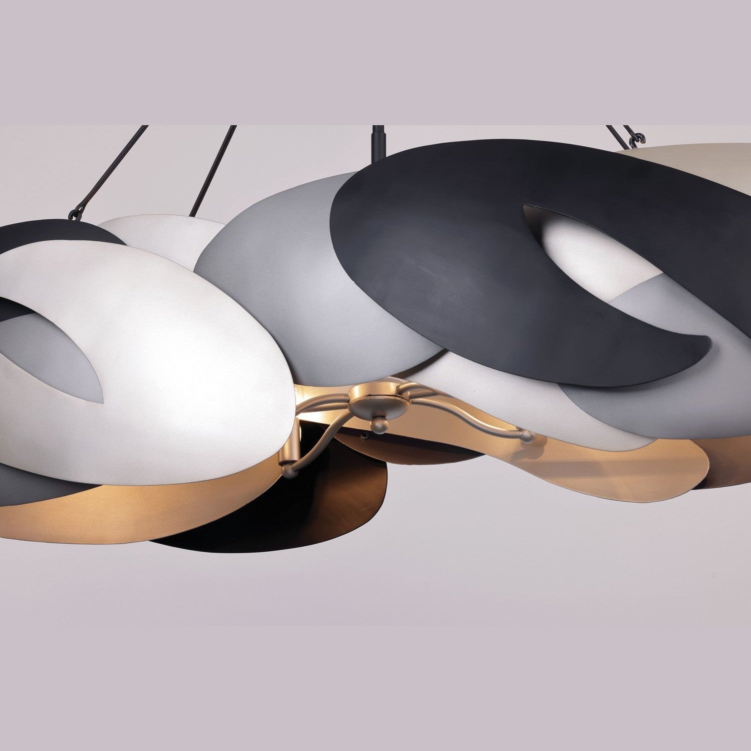George Kovacs - P1335-780 - Six Light Island Pendant - Metalo Misto - Coal With Atlas And Midnight S