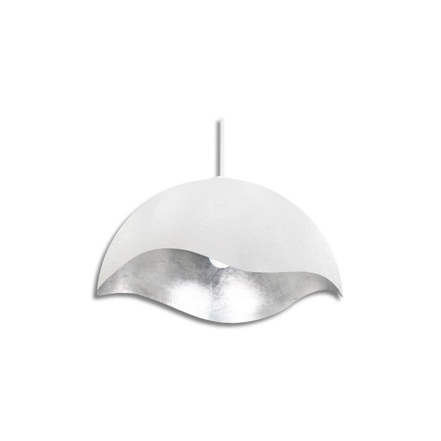 George Kovacs - P1915-736 - One Light Pendant - Eclos - Textured White W/Silver Leaf