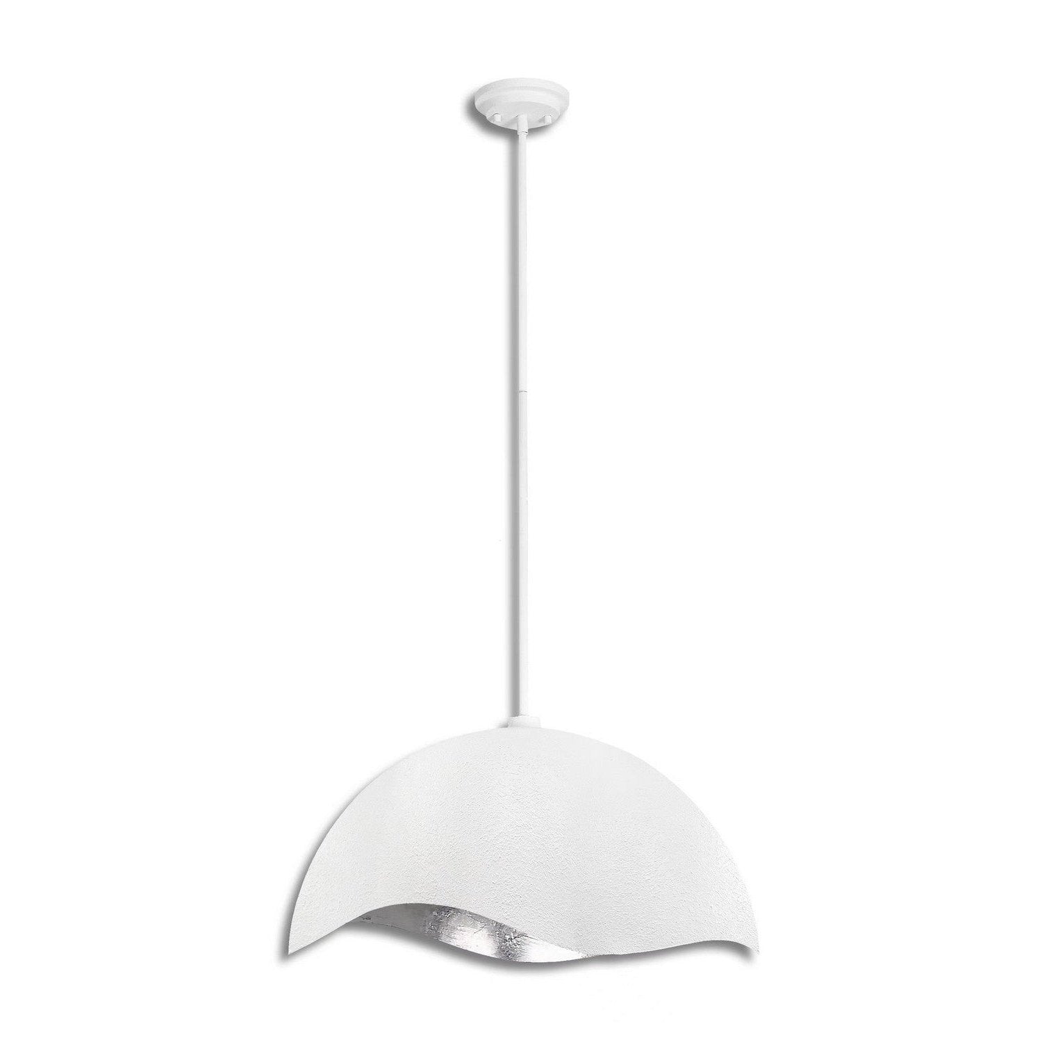 George Kovacs - P1915-736 - One Light Pendant - Eclos - Textured White W/Silver Leaf