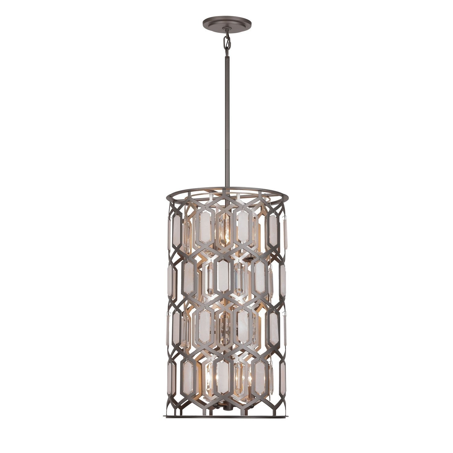 Minka-Lavery - 3586-795 - Nine Light Foyer Pendant - Hexly - Bronze & Sultry Silver