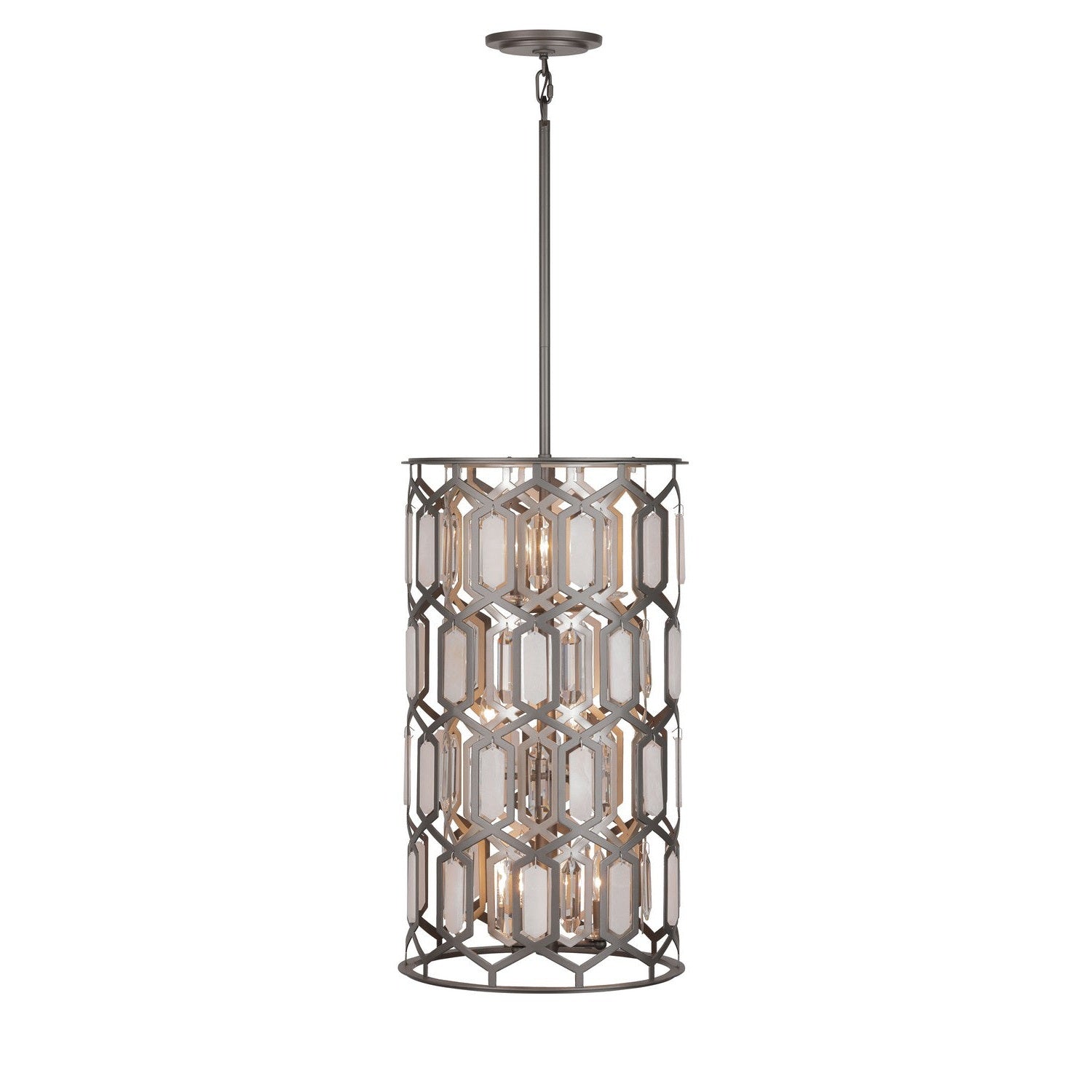Minka-Lavery - 3586-795 - Nine Light Foyer Pendant - Hexly - Bronze & Sultry Silver
