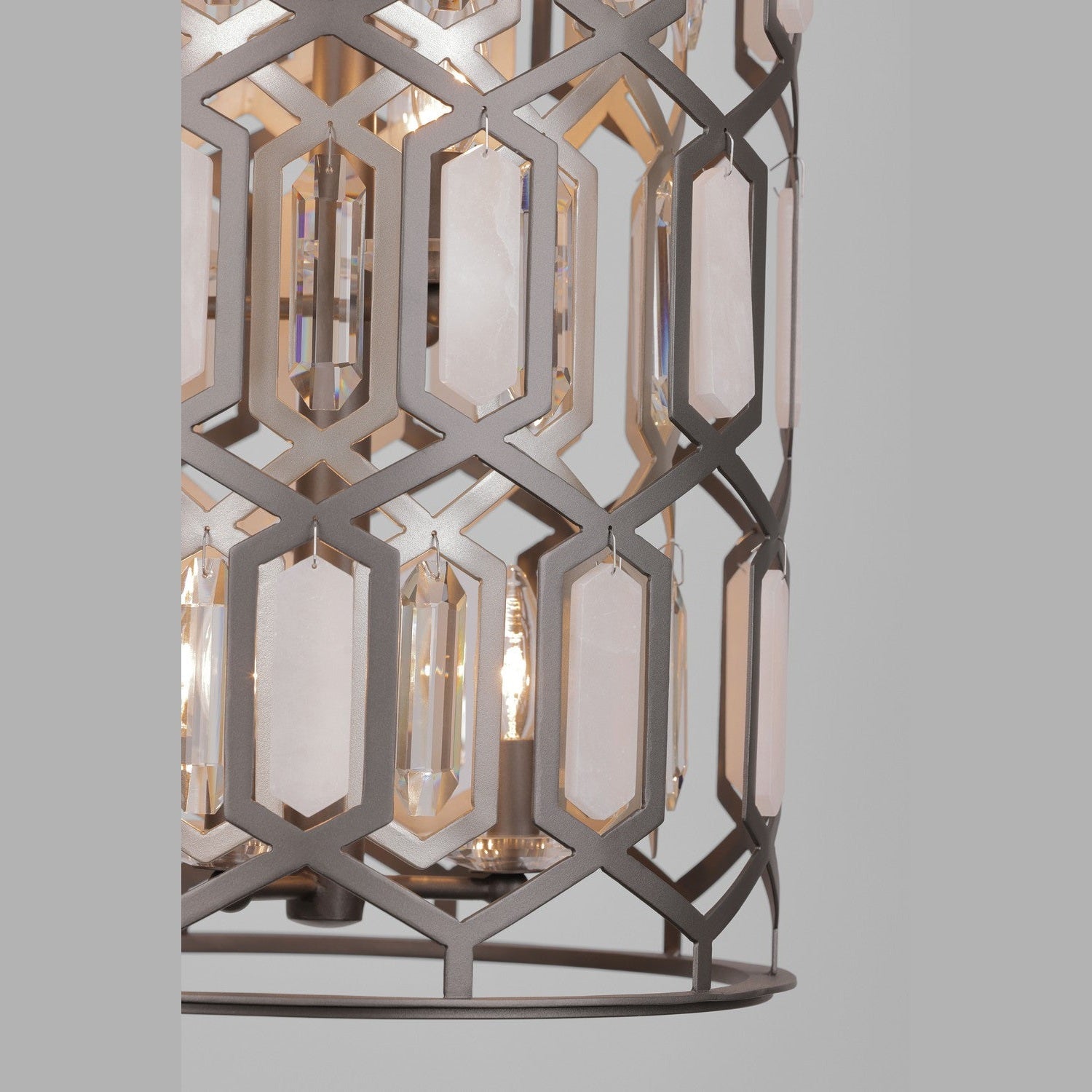 Minka-Lavery - 3586-795 - Nine Light Foyer Pendant - Hexly - Bronze & Sultry Silver