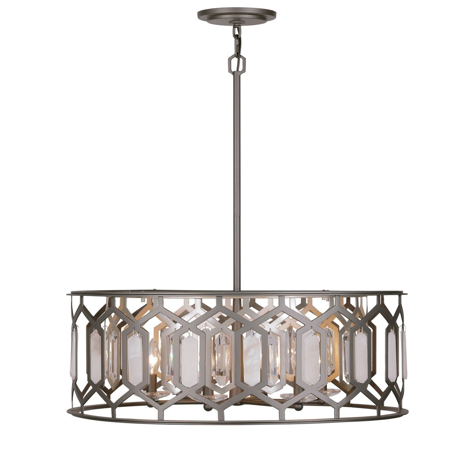 Minka-Lavery - 3587-795 - Six Light Pendant - Hexly - Bronze & Sultry Silver