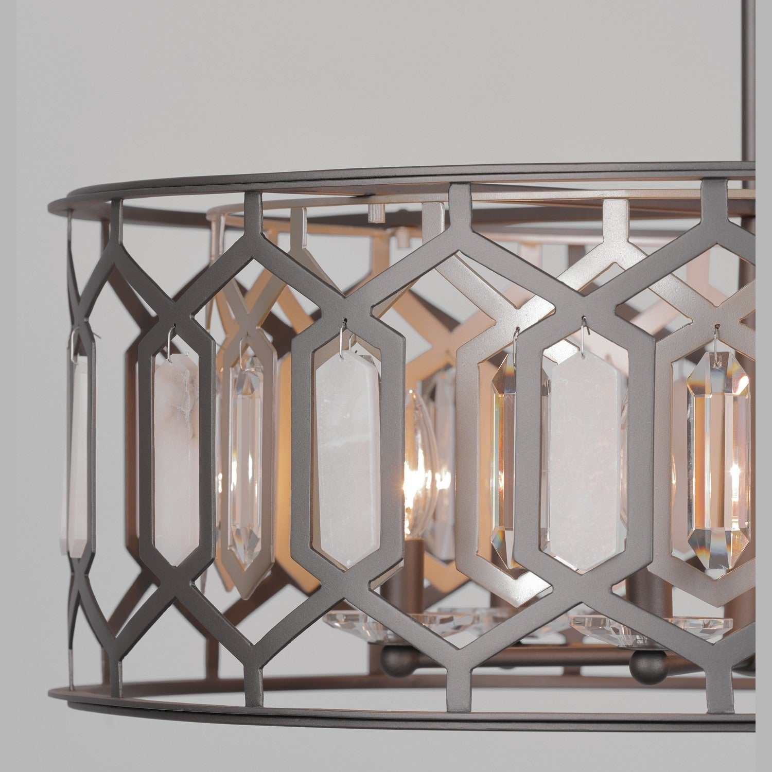 Minka-Lavery - 3587-795 - Six Light Pendant - Hexly - Bronze & Sultry Silver