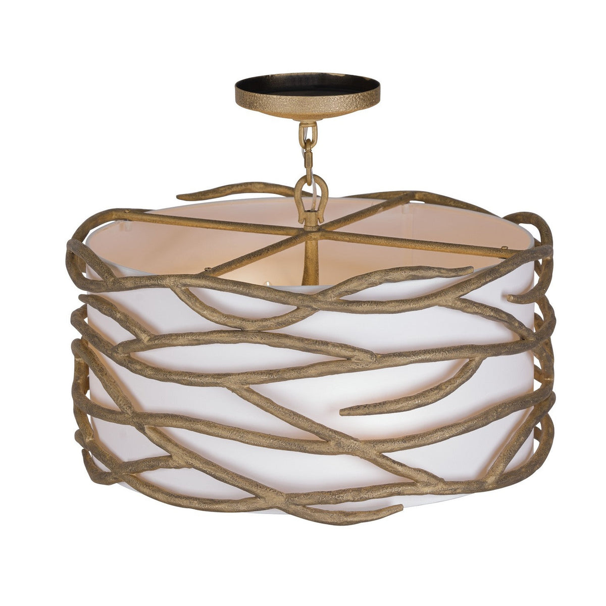 Minka-Lavery - 3715-788 - Four Light Semi Flush Mount - Branch Reality - Ashen Gold