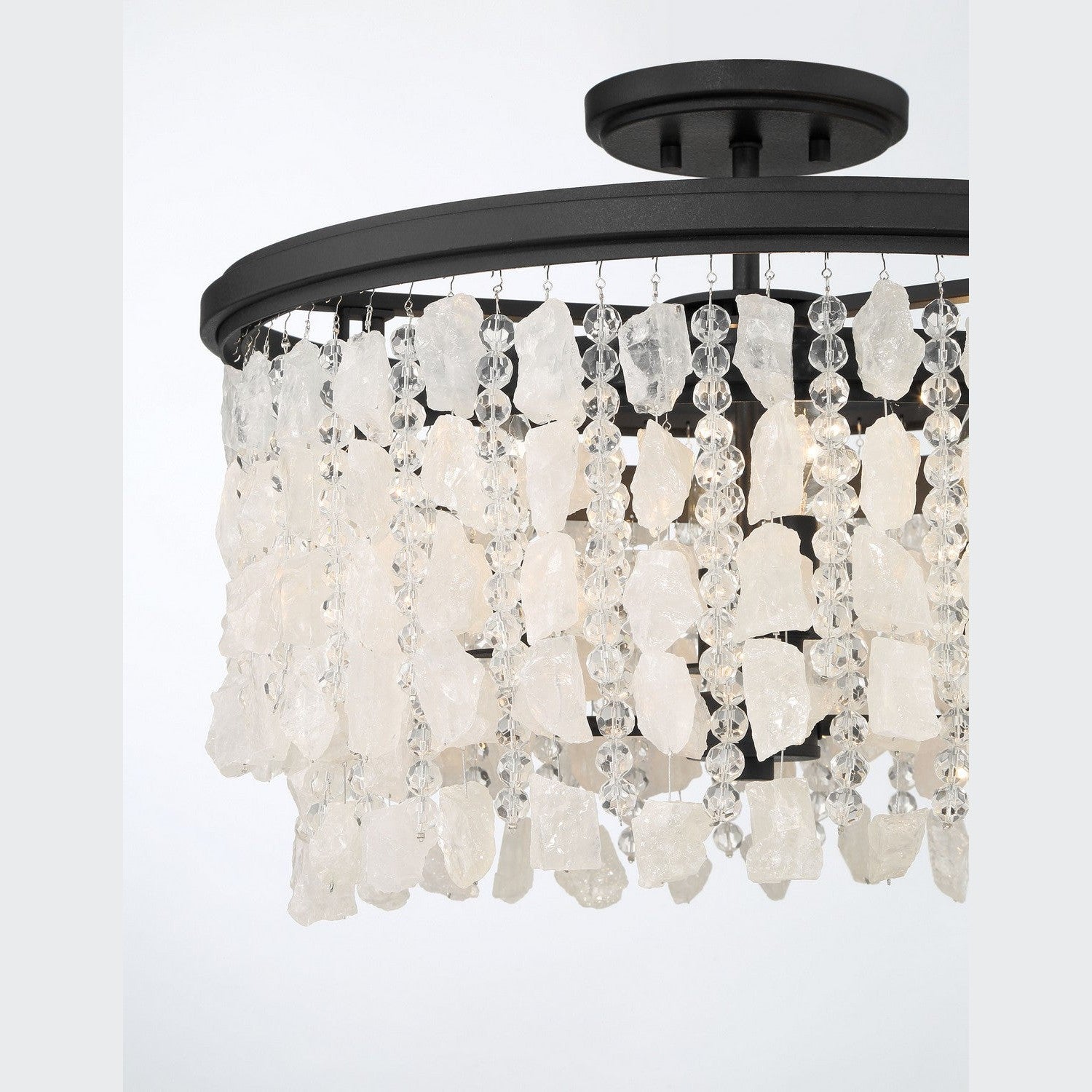 Minka-Lavery - 6703-66 - Four Light Semi Flush Mount - Shimmering Elegance - Sand Coal