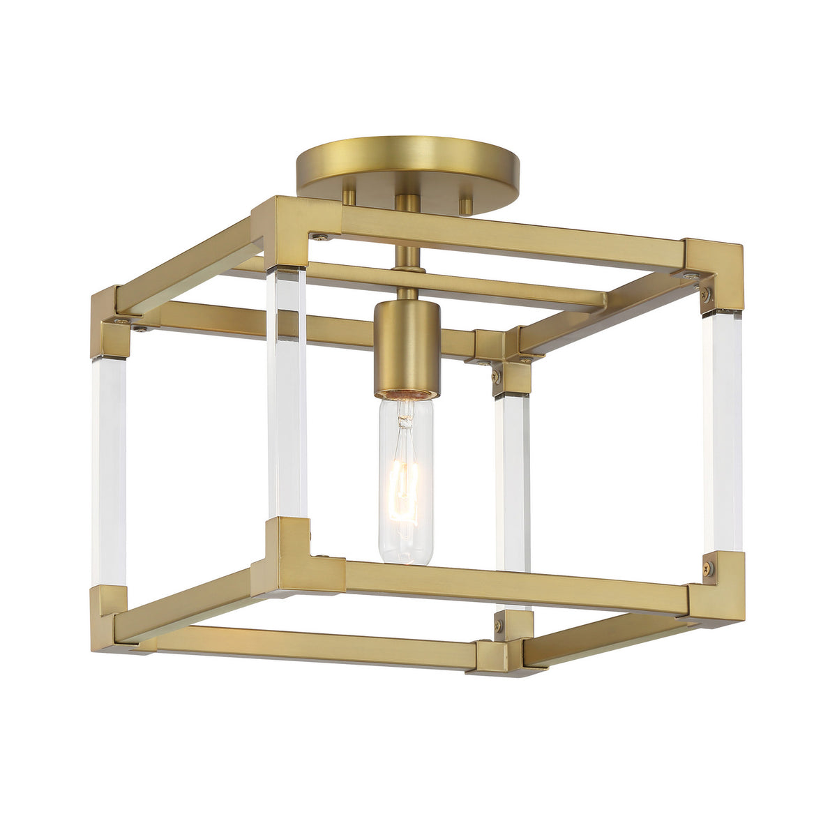 Minka-Lavery - 1455-695 - One Light Semi Flush Mount - Oro District - Soft Brass
