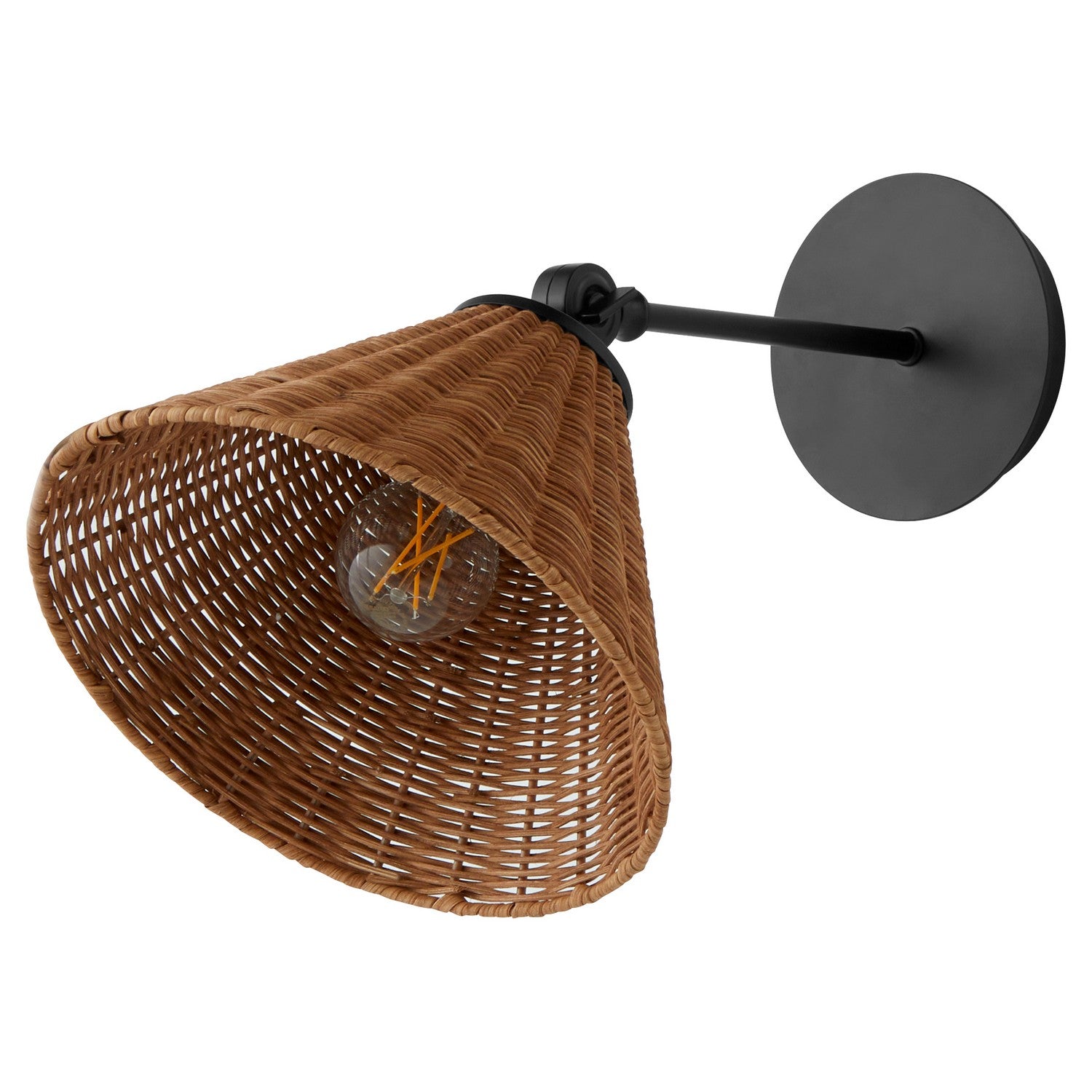 Quorum - 5393-59 - One Light Wall Mount - Wicker - Matte Black
