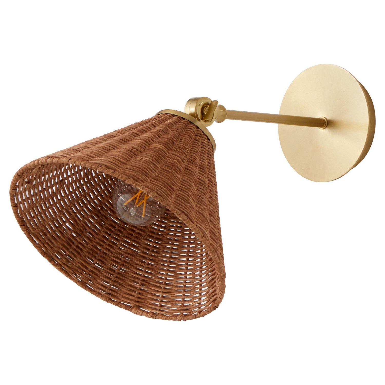 Quorum - 5393-80 - One Light Wall Mount - Wicker - Aged Brass
