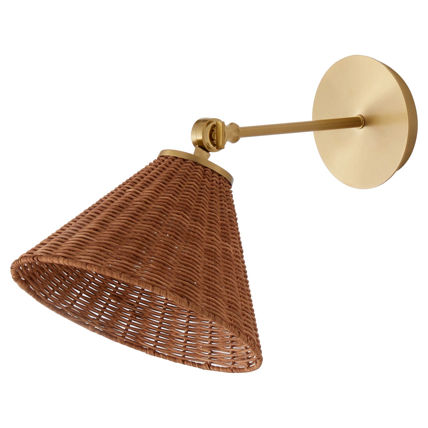 Quorum - 5393-80 - One Light Wall Mount - Wicker - Aged Brass
