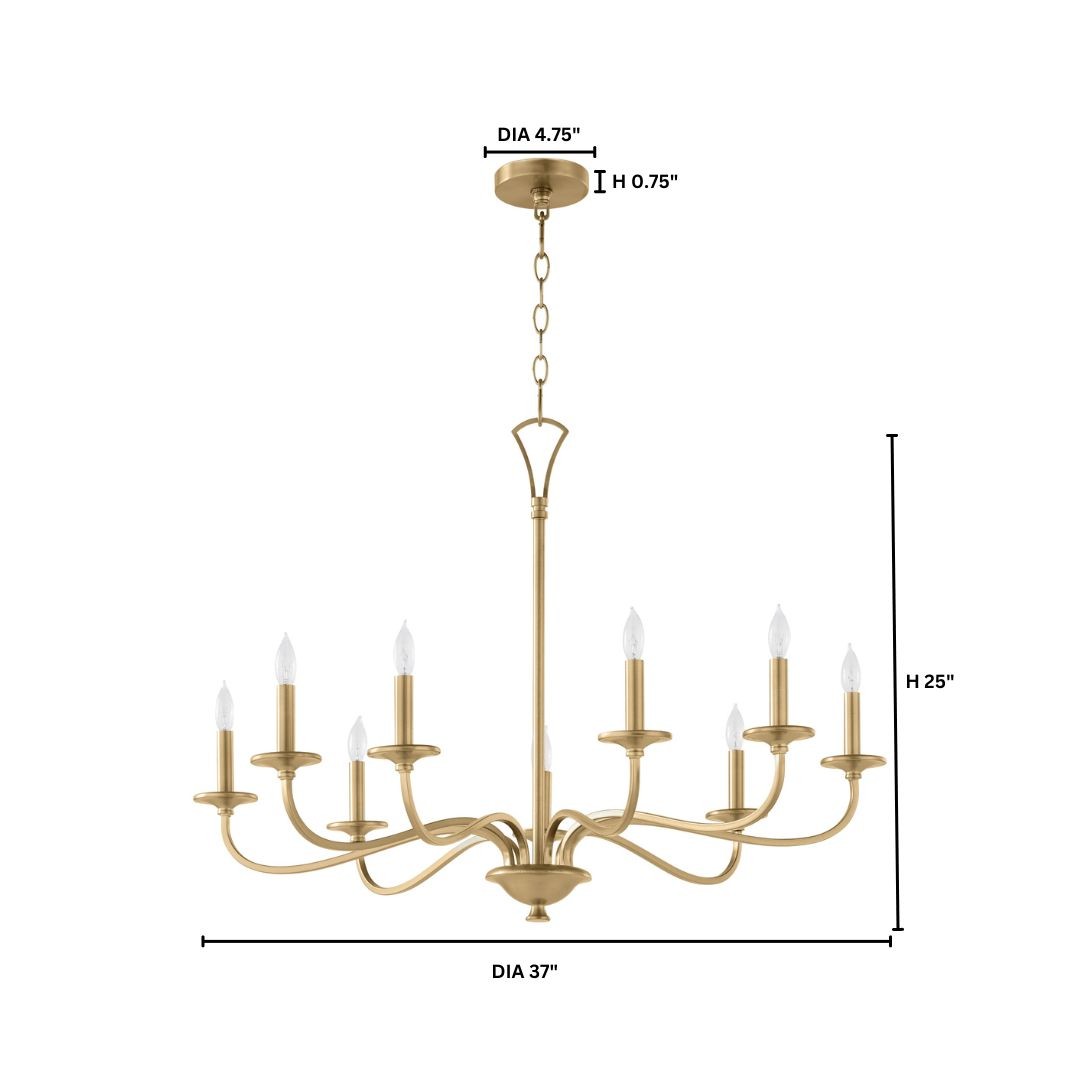 Quorum - 6021-9-80 - Nine Light Chandelier - Maryse - Aged Brass