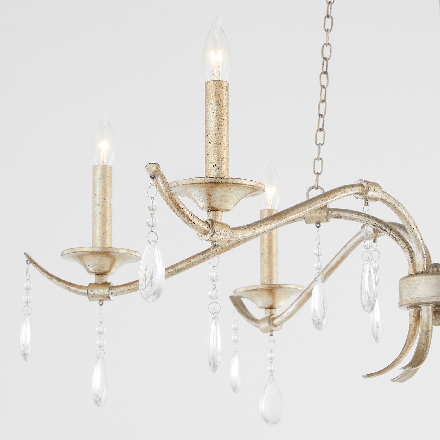 Quorum - 603-6-60 - Six Light Chandelier - Lorelei - Aged Silver Leaf