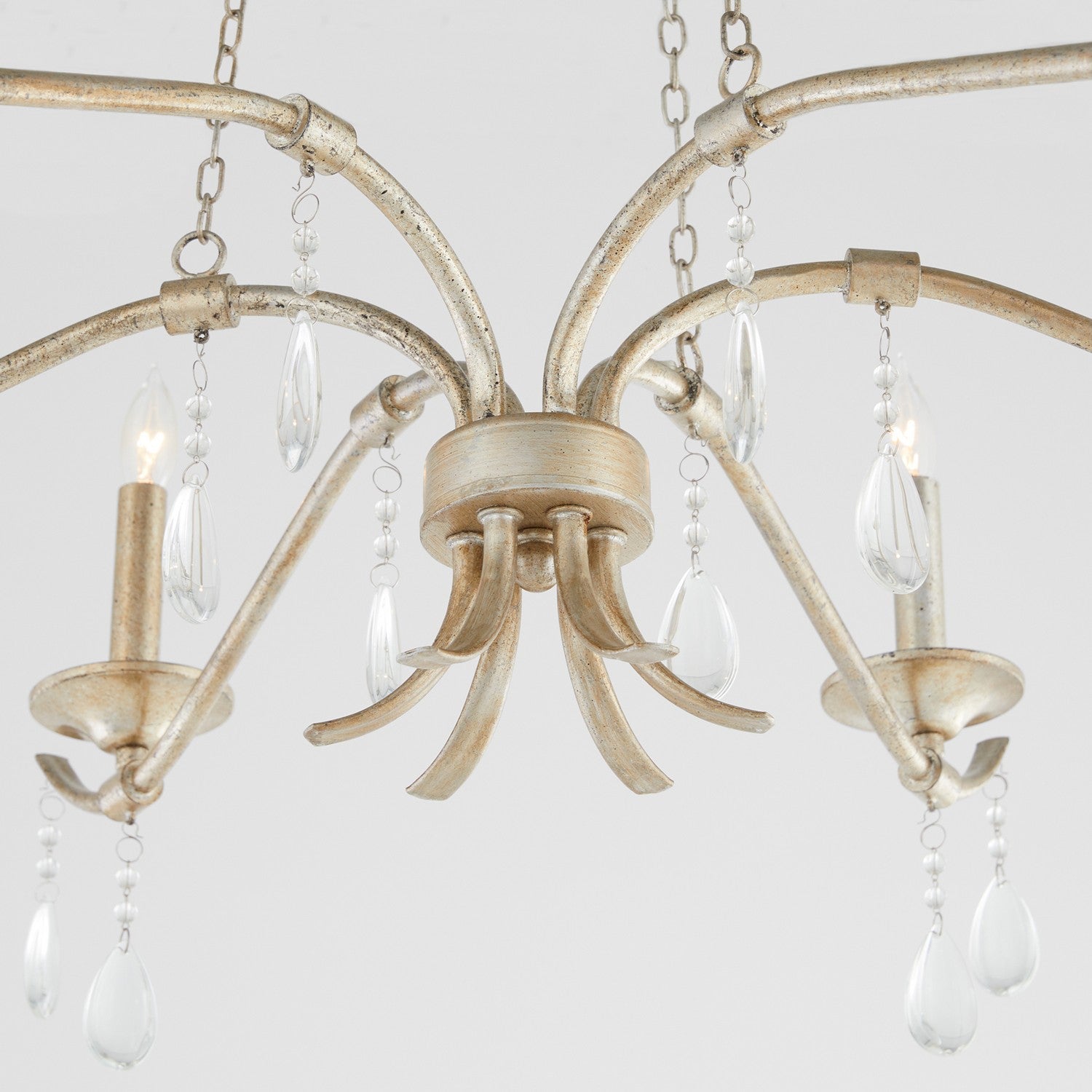 Quorum - 603-6-60 - Six Light Chandelier - Lorelei - Aged Silver Leaf