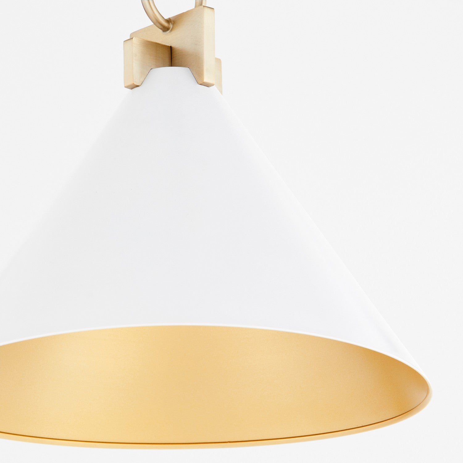 Quorum - 68-16-0880 - One Light Pendant - Jackson - Studio White w/ Aged Brass