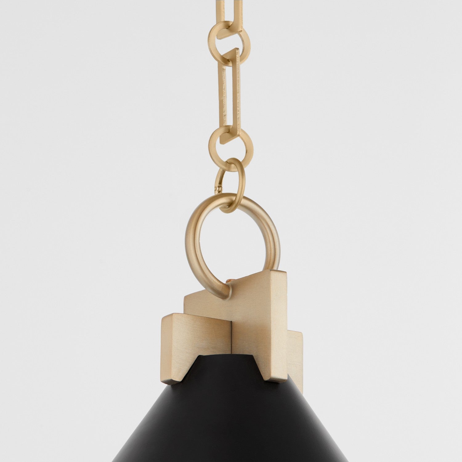 Quorum - 68-16-5980 - One Light Pendant - Jackson - Matte Black w/ Aged Brass