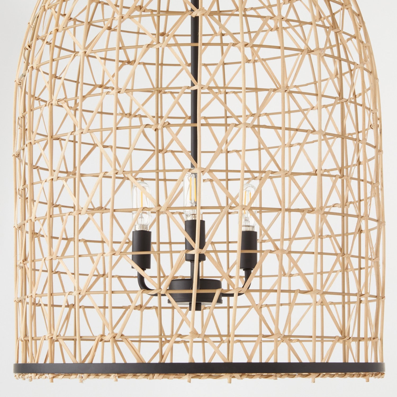 Quorum - 6902-3-59 - Three Light Pendant - Rattan - Matte Black