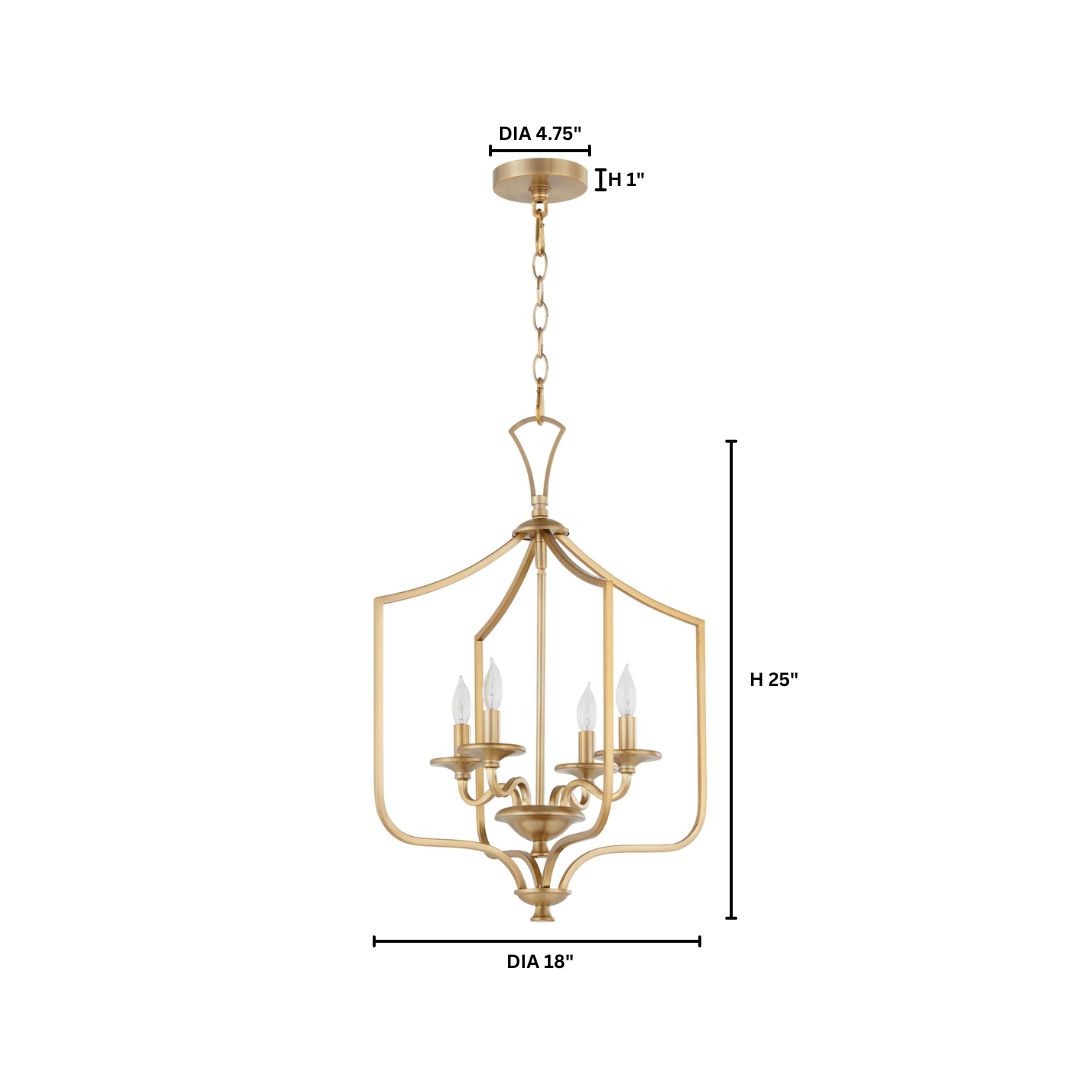 Quorum - 8021-4-80 - Four Light Entry - Maryse - Aged Brass