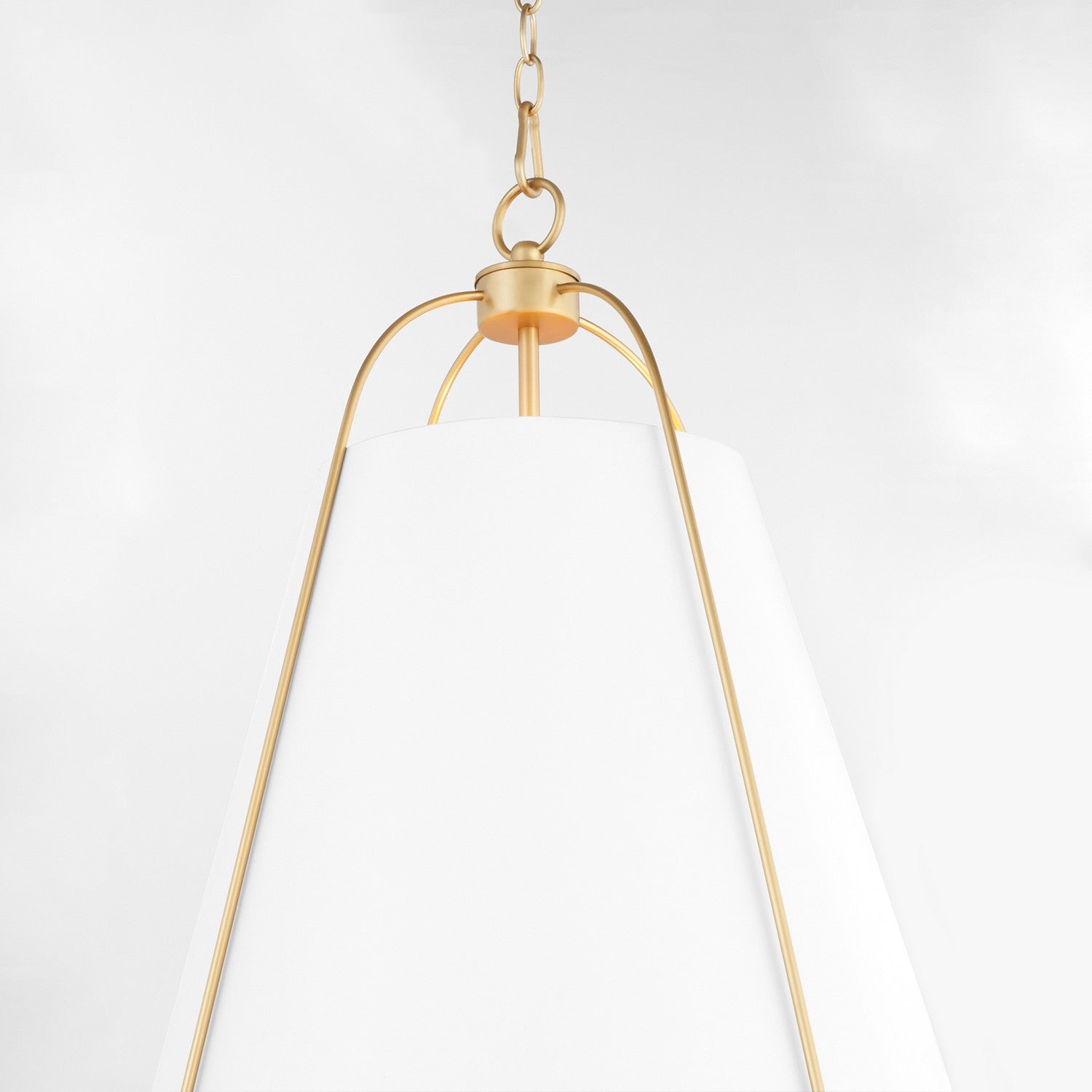 Quorum - 861-3-0880 - Three Light Pendant - Jamie - Studio White w/ Aged Brass