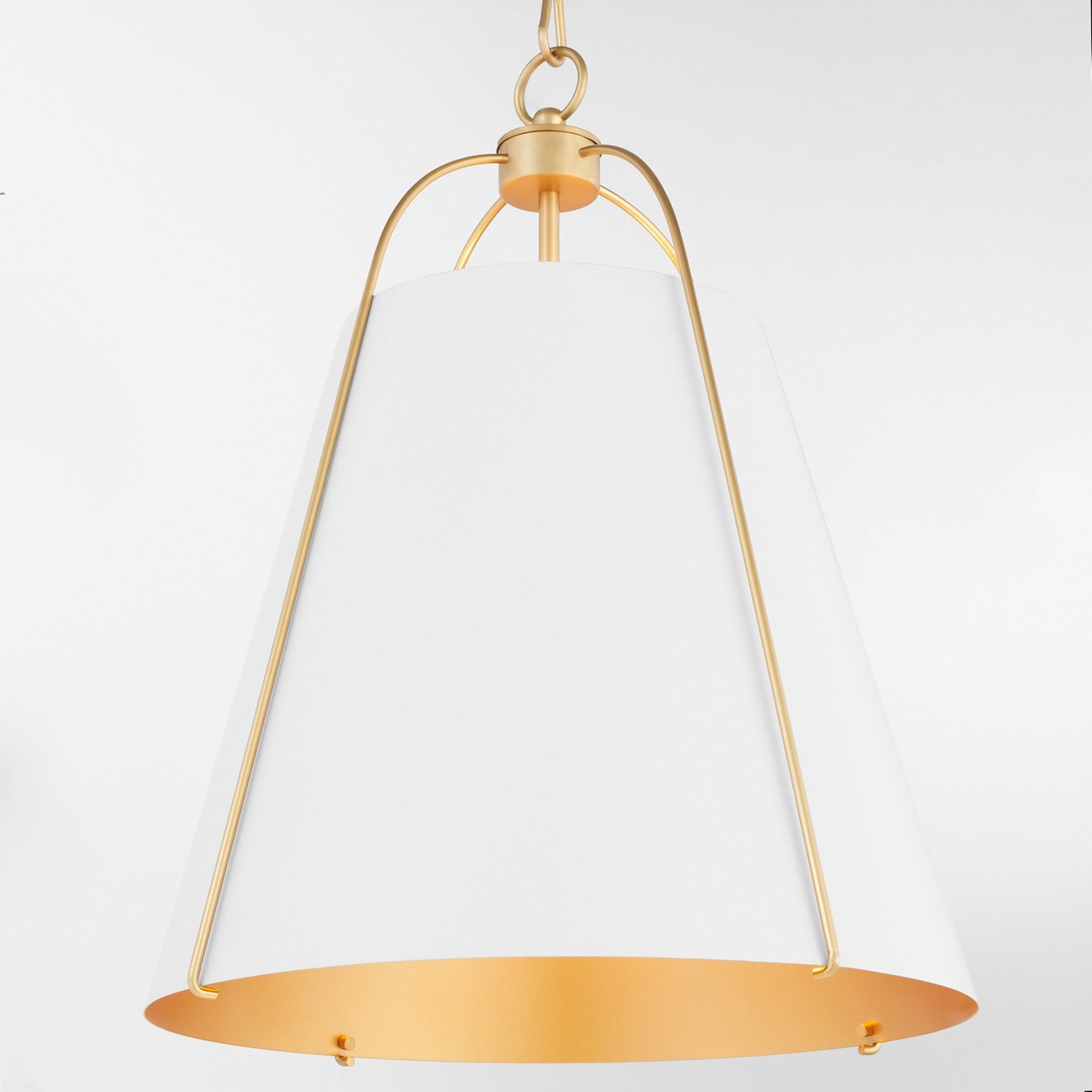 Quorum - 861-3-0880 - Three Light Pendant - Jamie - Studio White w/ Aged Brass