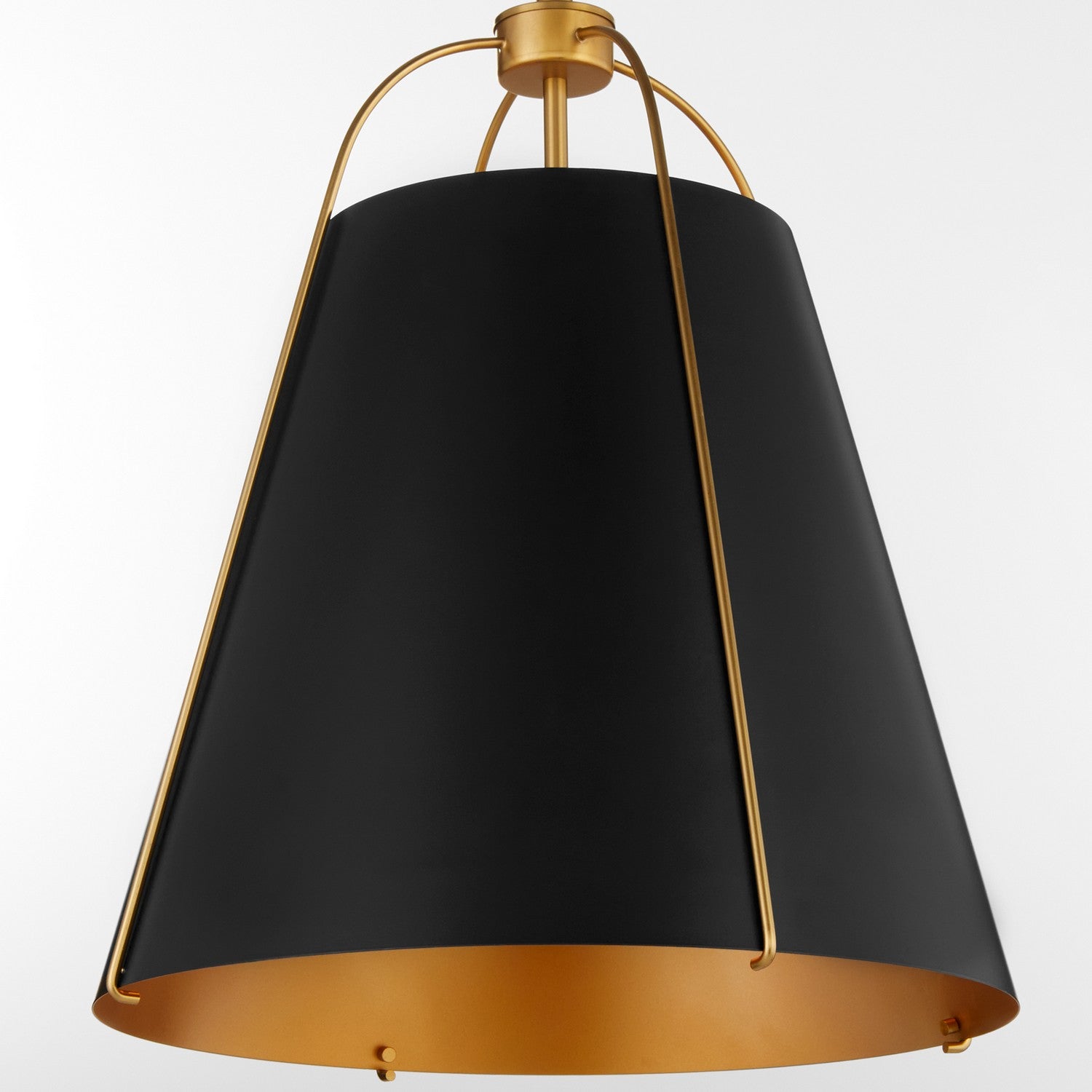 Quorum - 861-3-5980 - Three Light Pendant - Jamie - Matte Black w/ Aged Brass