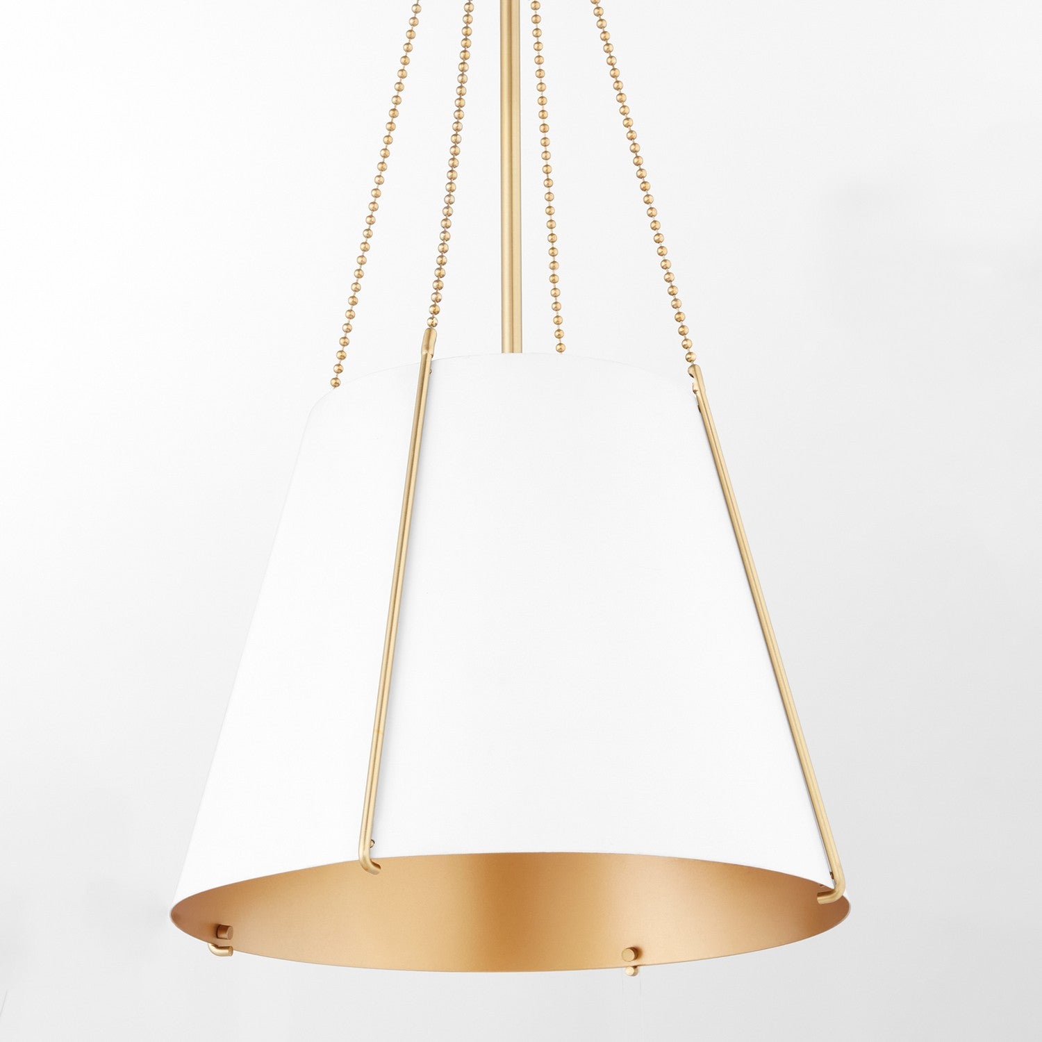 Quorum - 862-1-0880 - One Light Pendant - Denise - Studio White w/ Aged Brass