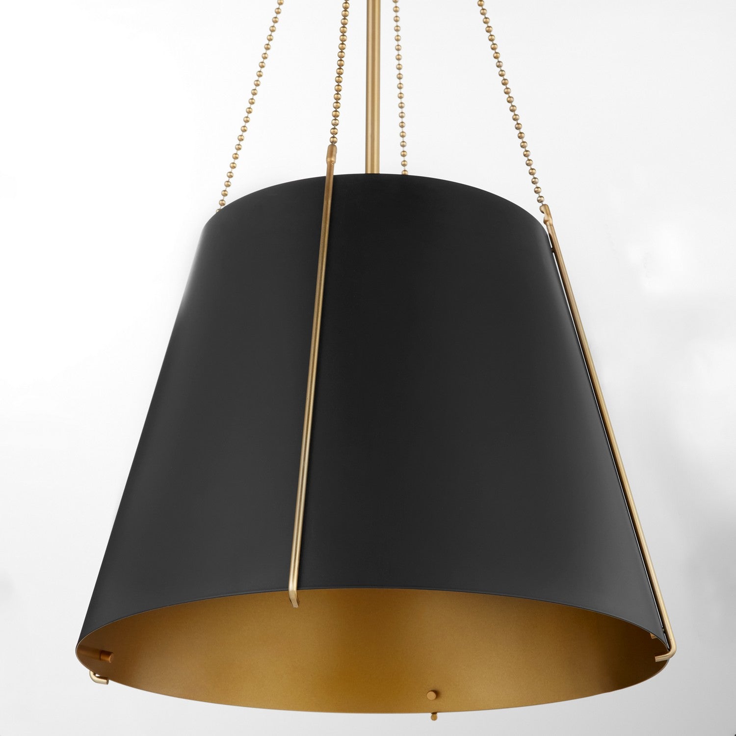 Quorum - 862-3-5980 - Three Light Pendant - Denise - Matte Black w/ Aged Brass