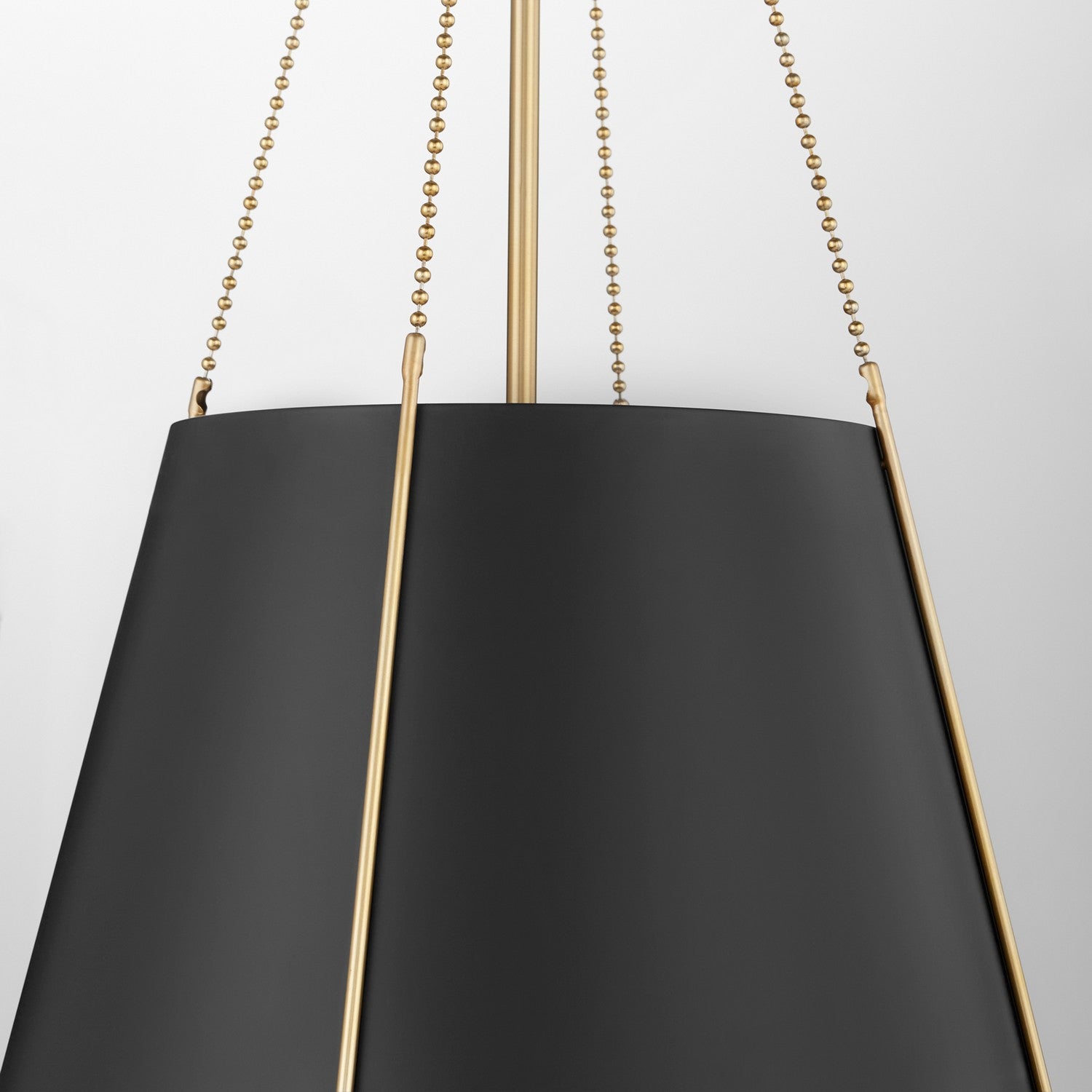 Quorum - 862-3-5980 - Three Light Pendant - Denise - Matte Black w/ Aged Brass
