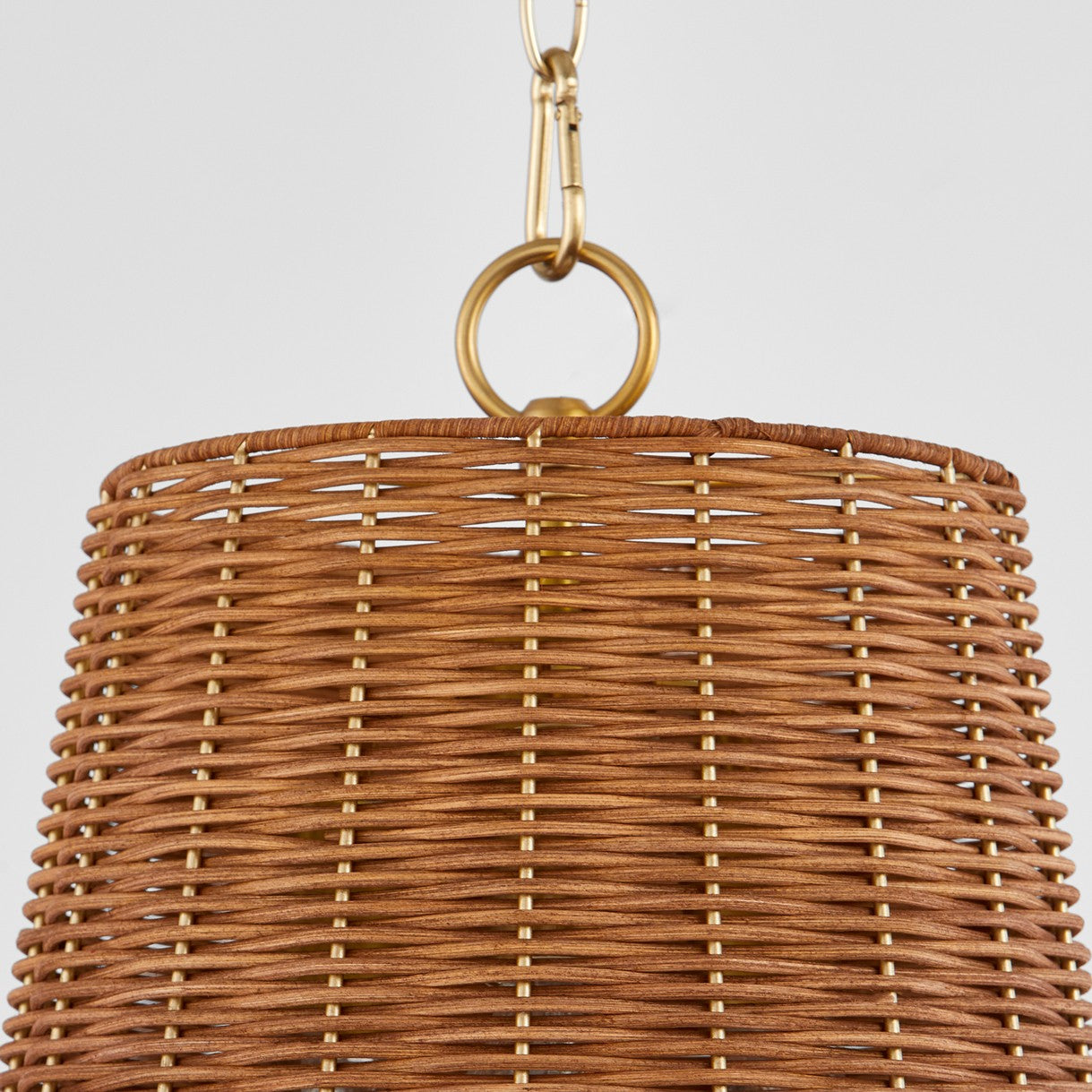 Quorum - 8893-13-80 - Three Light Pendant - Wicker - Aged Brass