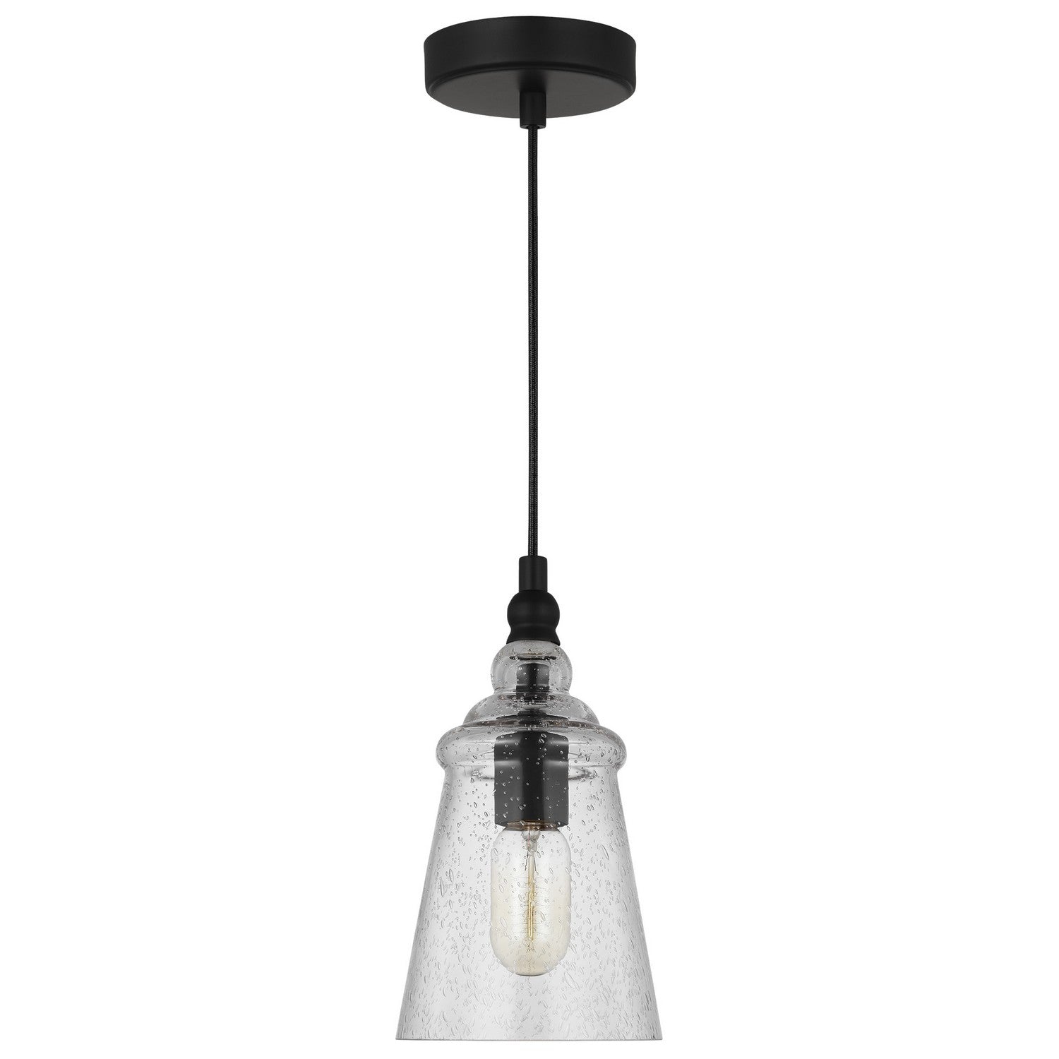 Generation Lighting - P1449MBK - One Light Mini Pendant - Loras - Midnight Black