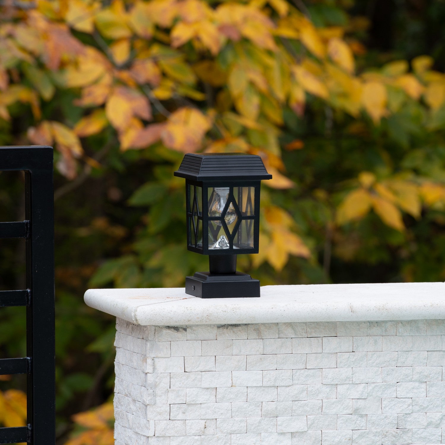 Gama Sonic - 84BP250011 - Post Cap/Pier Mount Light - 2 PK - Luna II - Black