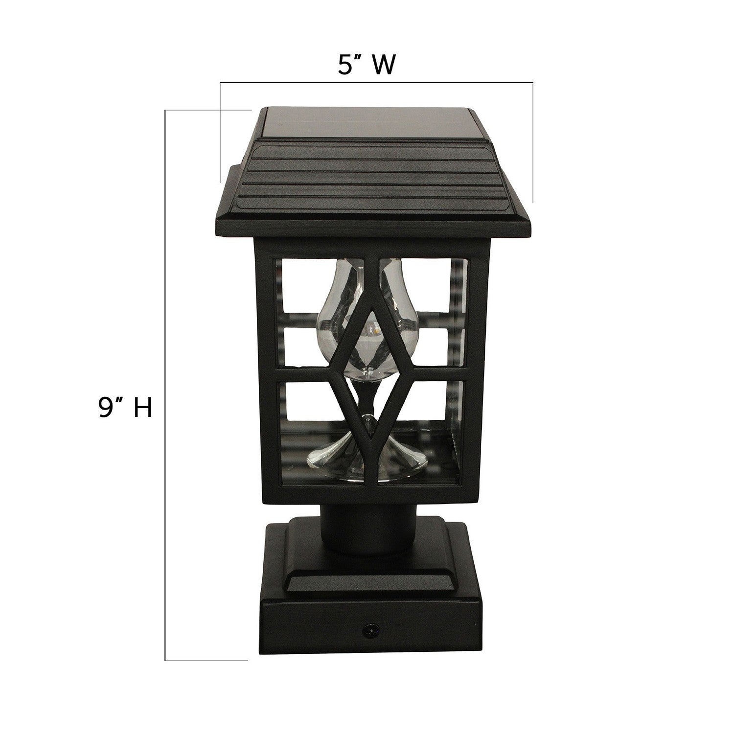 Gama Sonic - 84BP250011 - Post Cap/Pier Mount Light - 2 PK - Luna II - Black