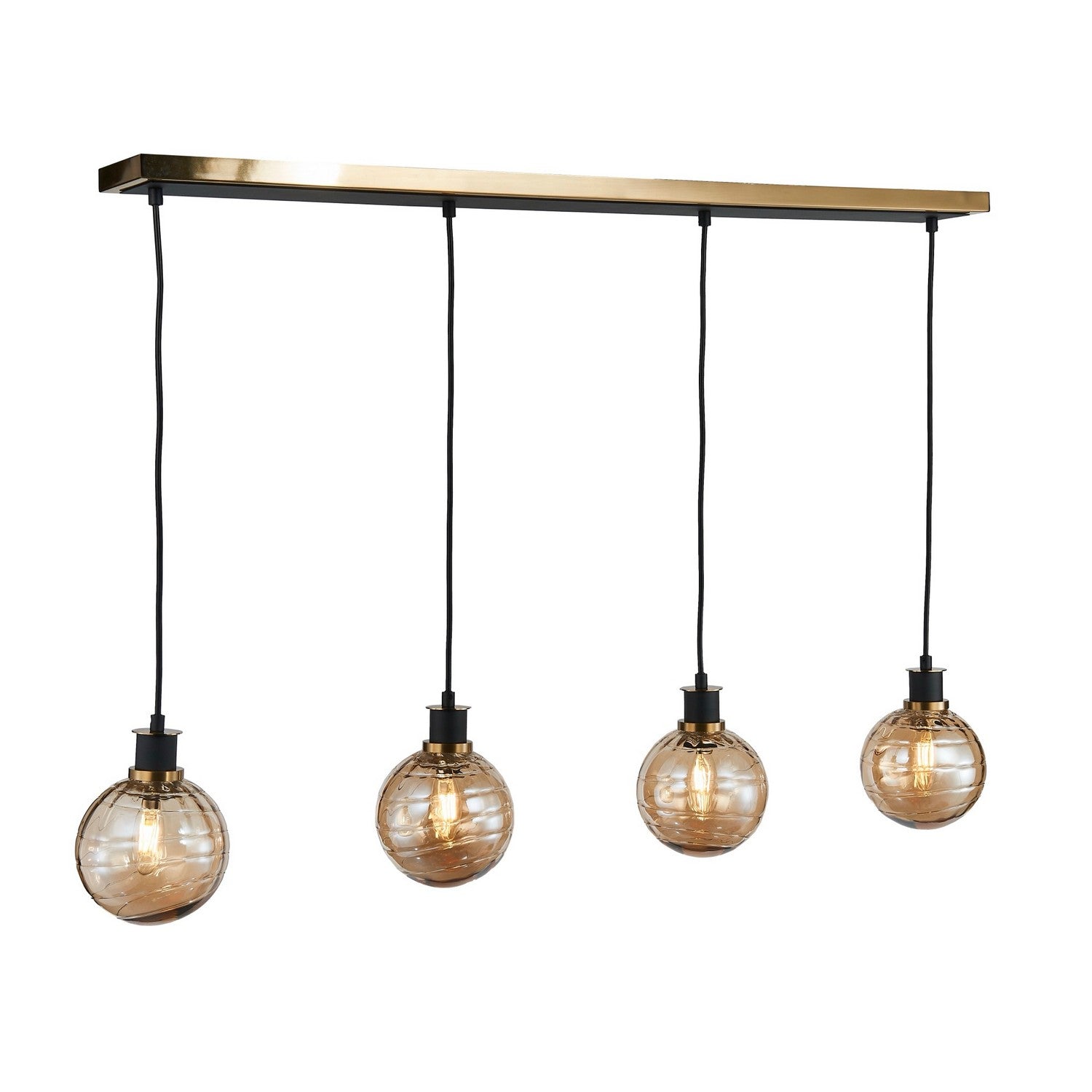 Artcraft - AC11874AM - Four Light Island/Pool Table - Gem - Black and Brushed Brass