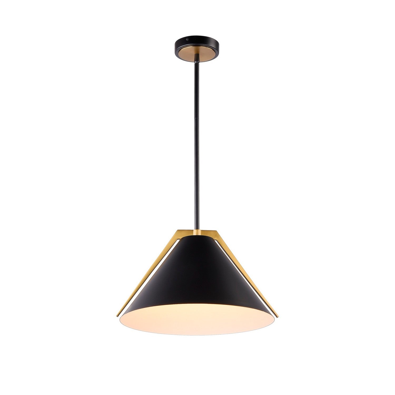 Artcraft - AC11910BK - One Light Pendant - Baltic - Black and Brushed Brass