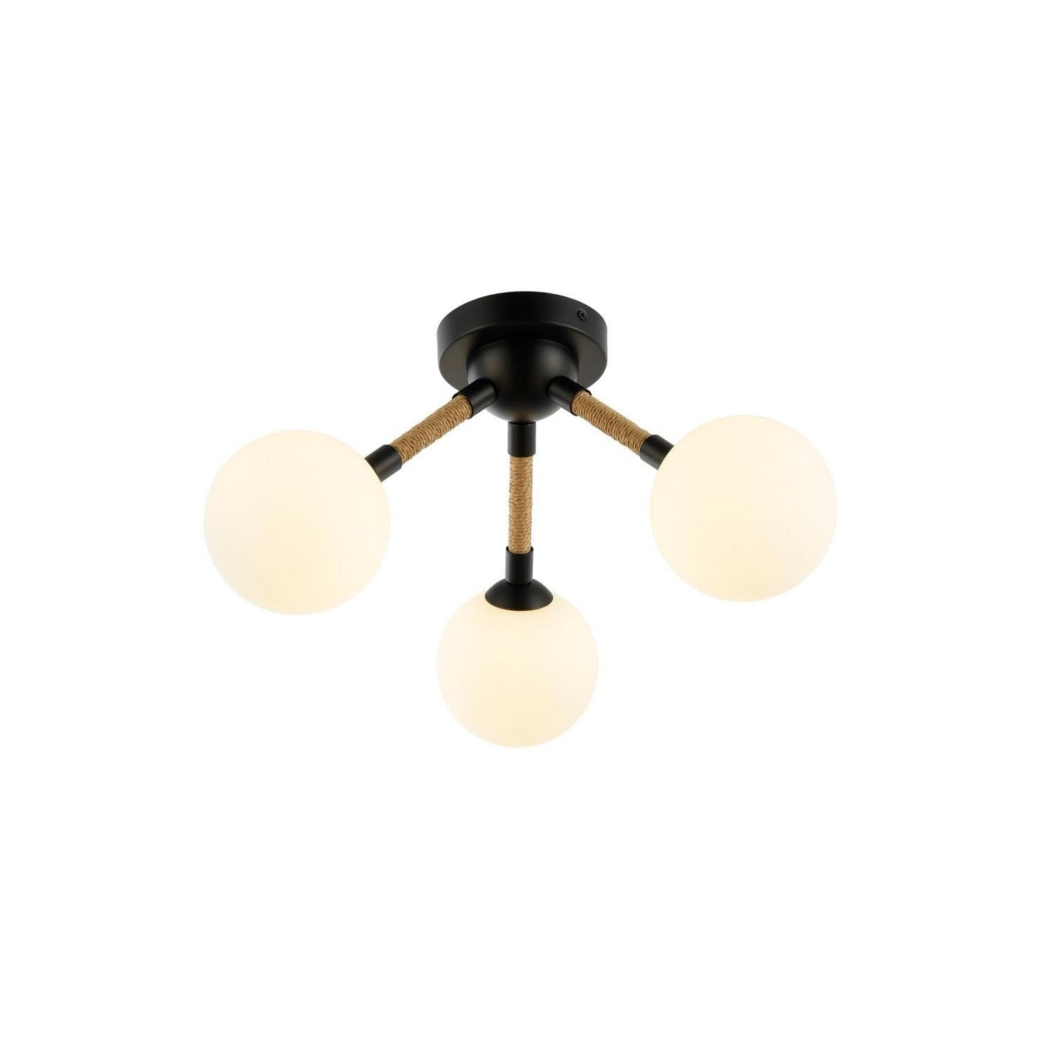 Artcraft - AC11843BK - Three Light Semi-Flush Mount - Capilano - Black