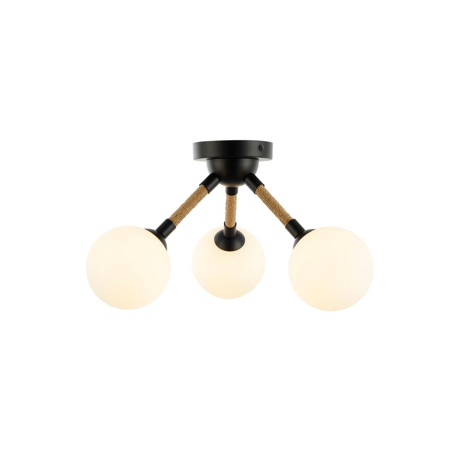 Artcraft - AC11843BK - Three Light Semi-Flush Mount - Capilano - Black
