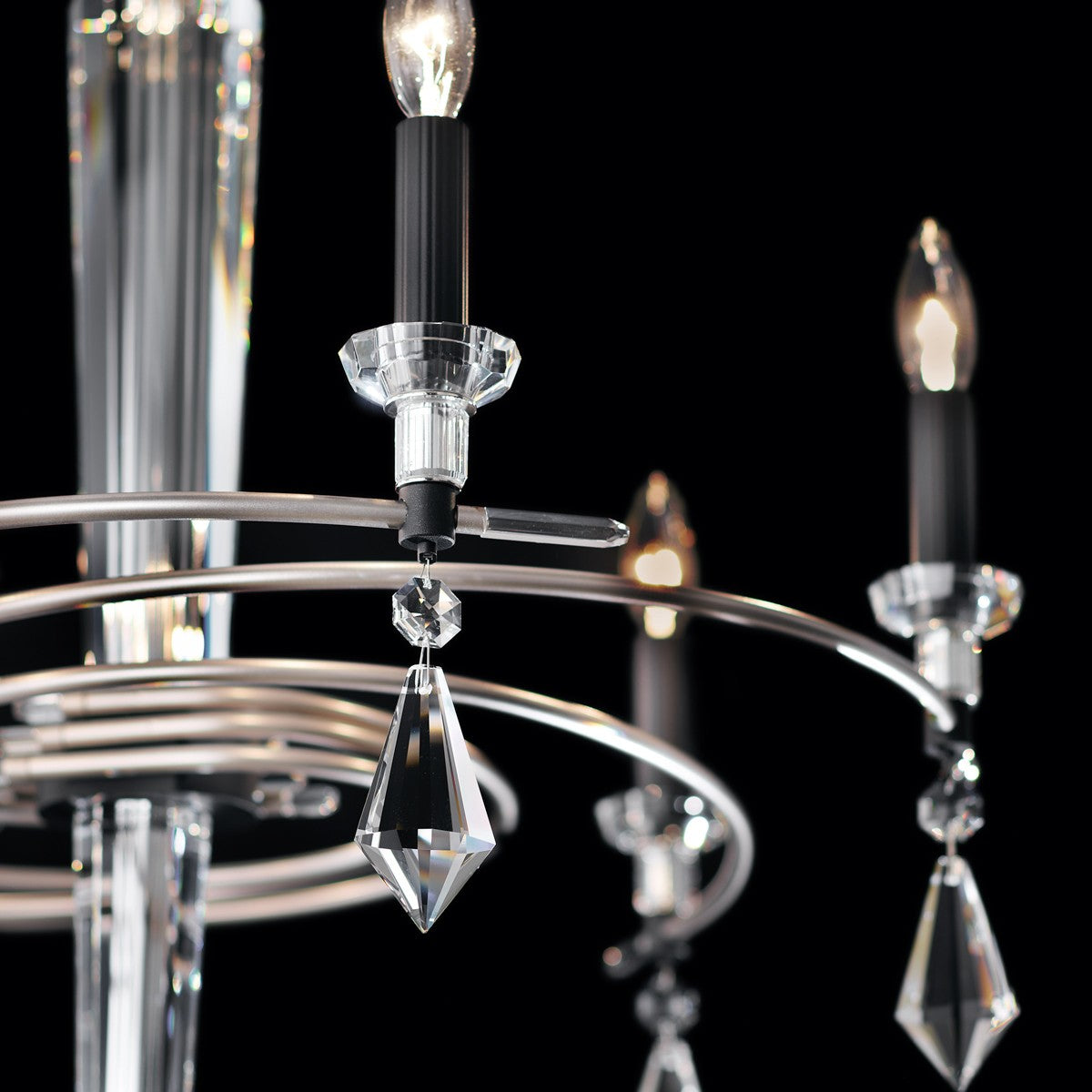 Schonbek - S5606-710/18R - Six Light Chandelier - Tempest - Soft Silver/Black