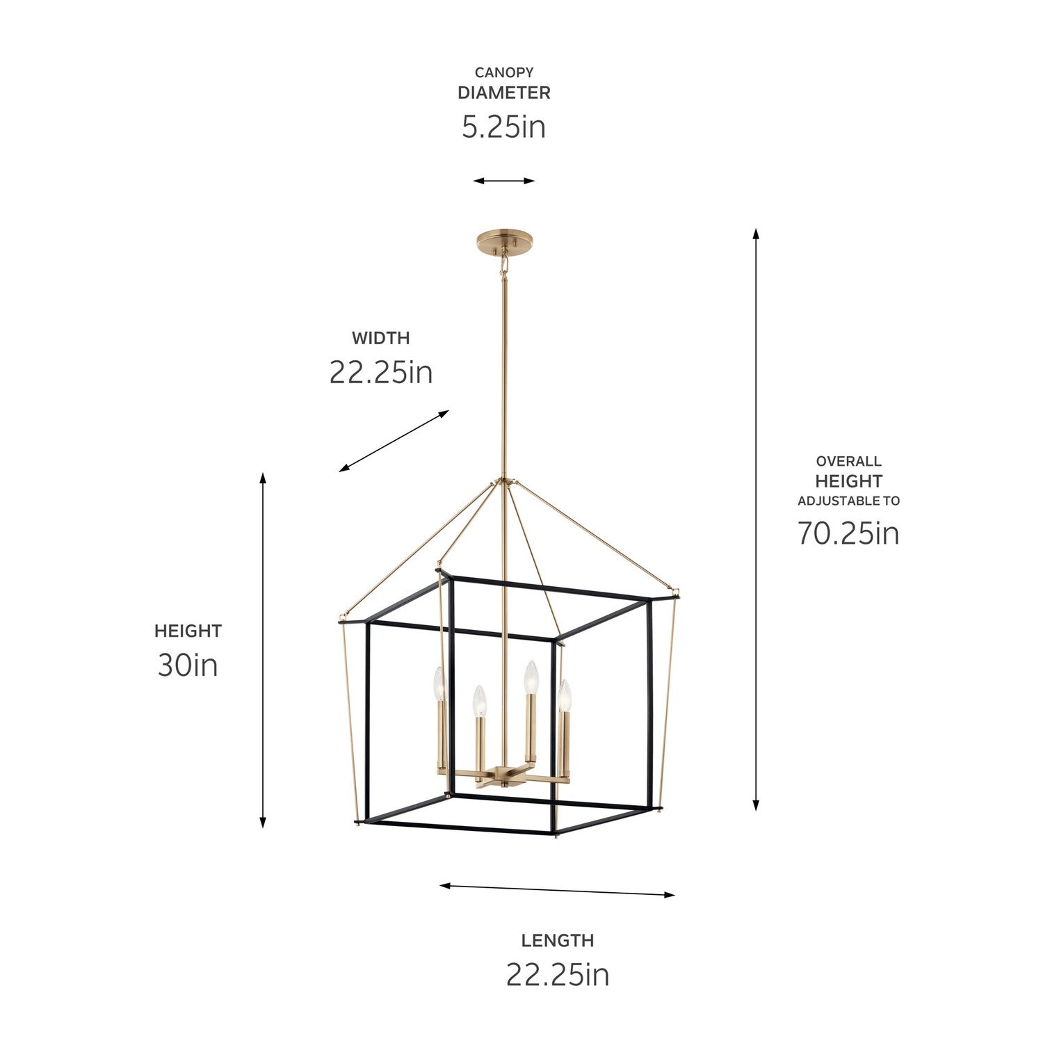 Kichler - 52627CPZ - Four Light Foyer Pendant - Eisley - Champagne Bronze