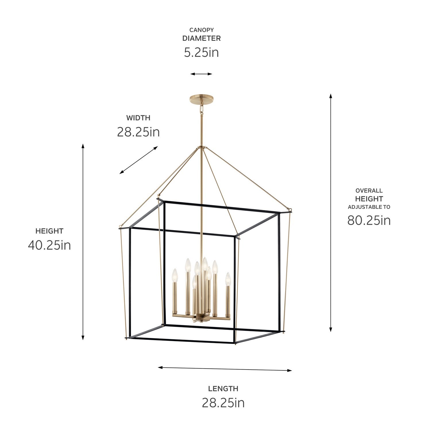 Kichler - 52628CPZ - Eight Light Foyer Pendant - Eisley - Champagne Bronze