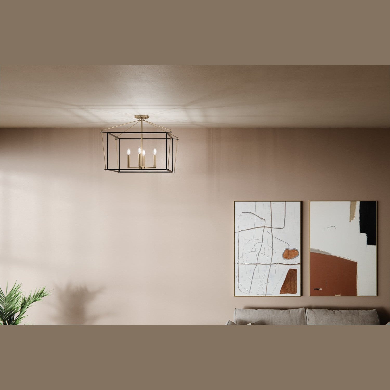 Kichler - 52632CPZ - Four Light Semi Flush Mount - Eisley - Champagne Bronze